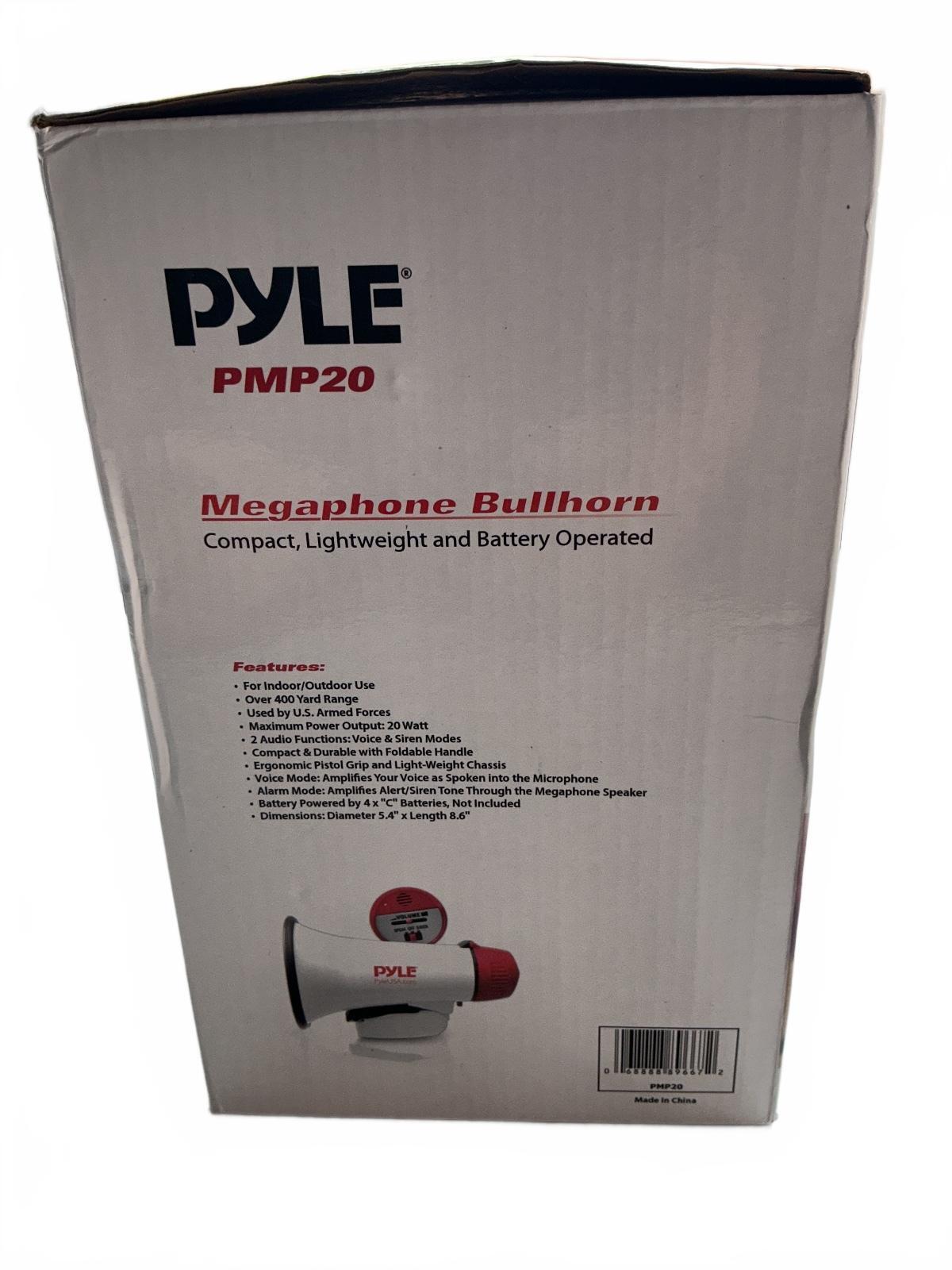 Pyle PMP20 Megaphone Bullhorn 20 Watt Compact Lightweight Battery Operated