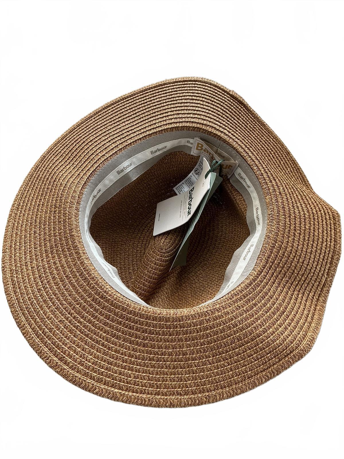 Barbour Evelyn Trilby Hat Size S Brown Straw Fedora