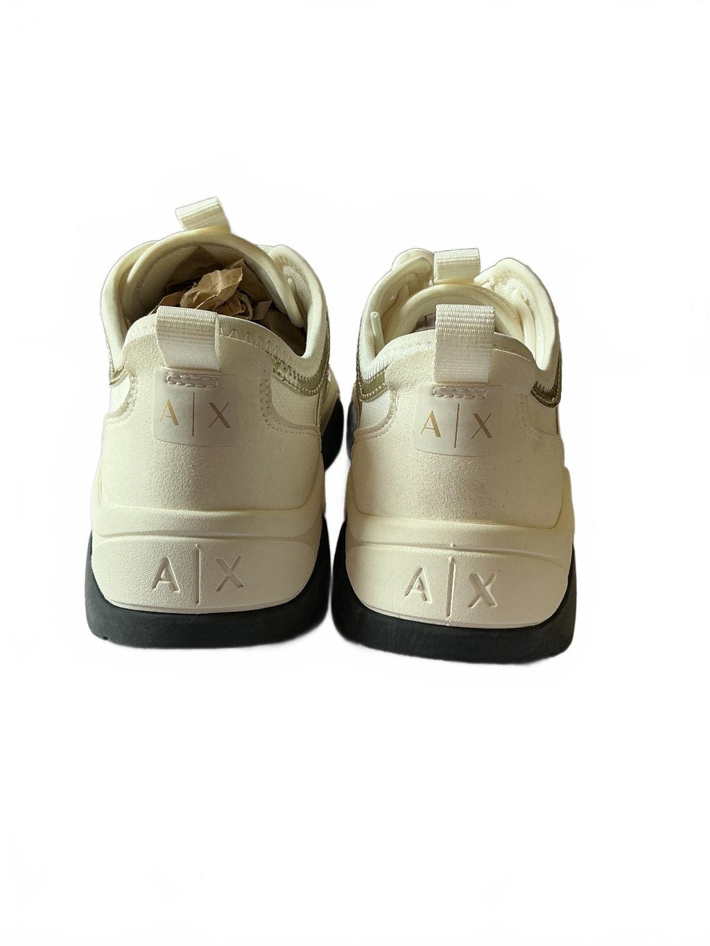 Armani Exchange Cream Sneakers Size 6 Comfortable Stylish