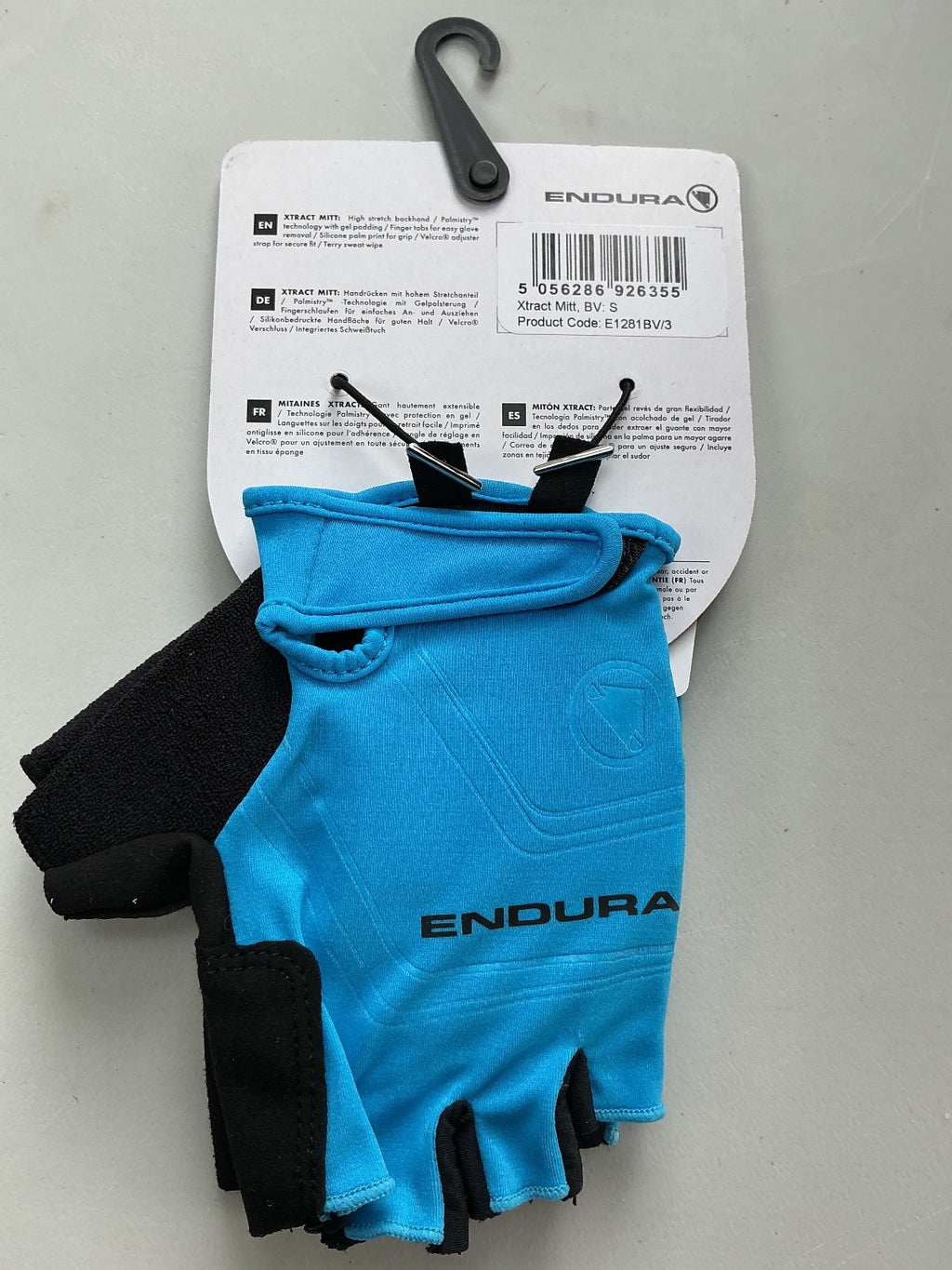 Endura Xtract Mitt Cycling Gloves Size Small Blue Black Half Finger