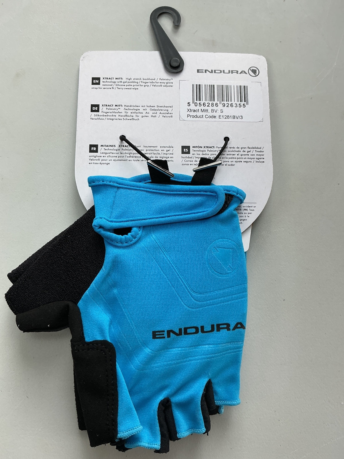 Endura Xtract Mitt Cycling Gloves Size Small Blue Black Half Finger