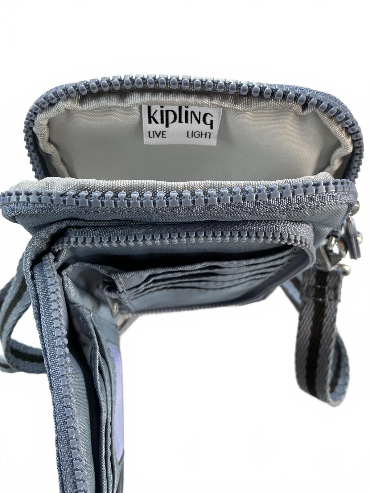 Kipling TELMO NWT Small Wallet Crossbody Bag Women Blue Stone Removable Strap