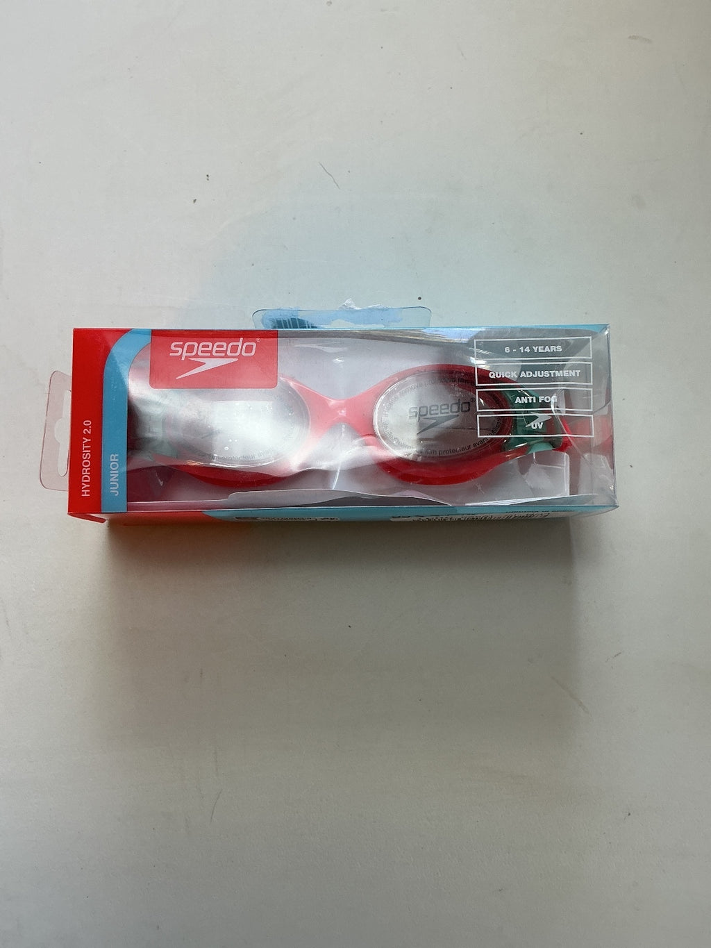 *NEW* Speedo Hydrosity 2.0 Junior Swimming Goggles 6-14 Years Red Green