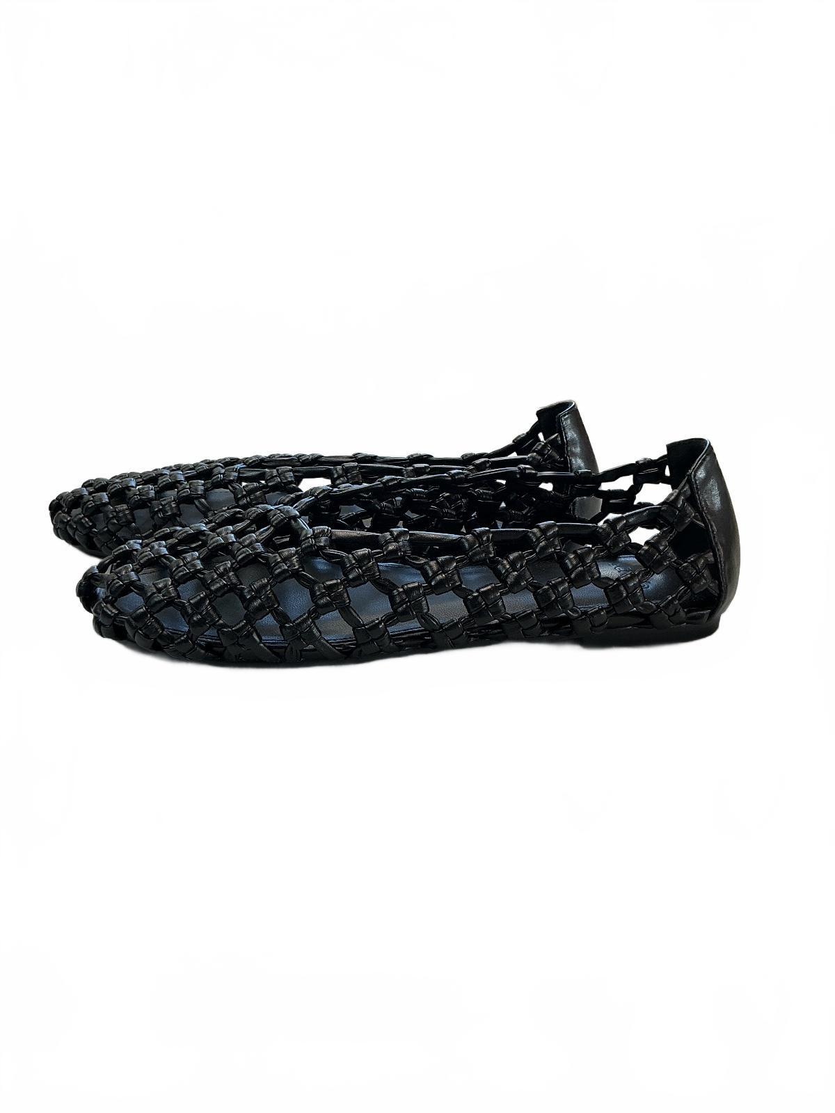 Schuh Black Woven Leather Flats Size 5 Stylish Comfortable Shoes