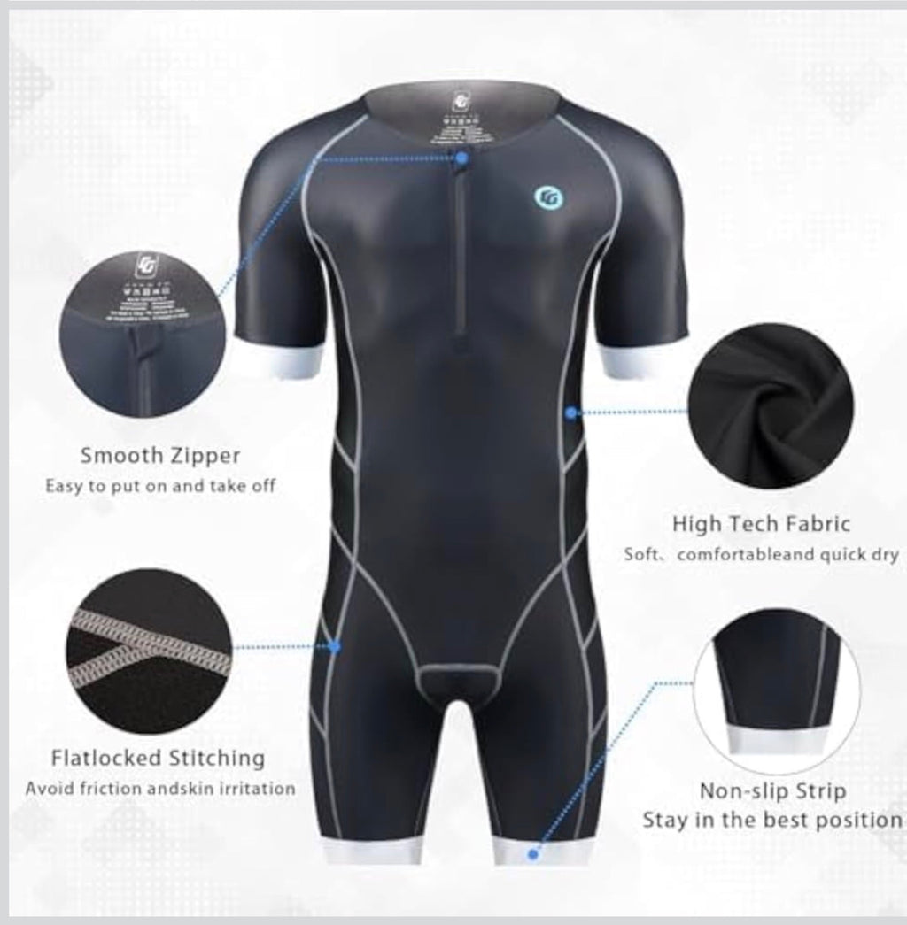 OG Triathlon Suit Men's 2XL Black High Tech Fabric Smooth Zipper