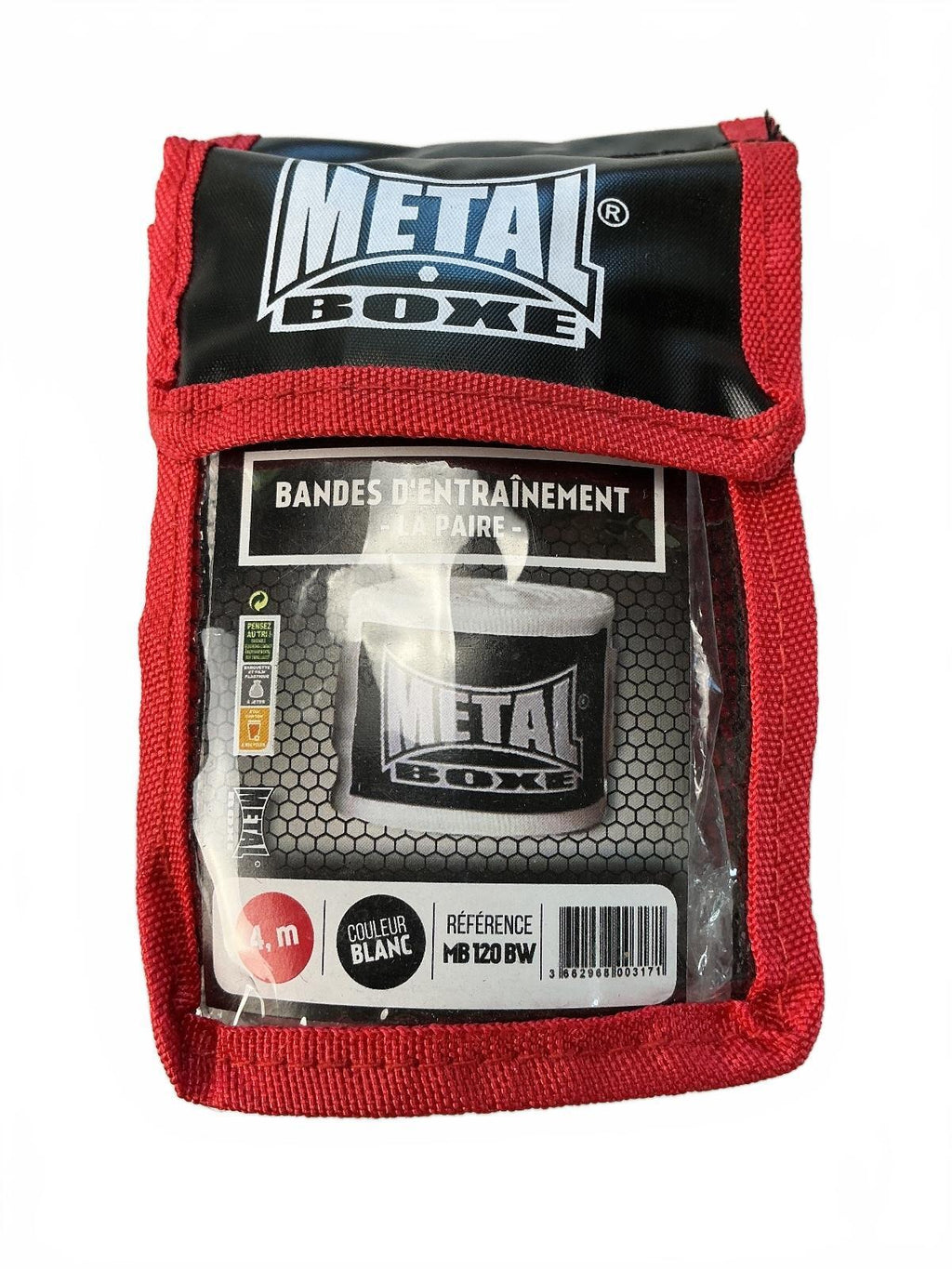 Metal Boxe Hand Wraps Unisex 4m White Training Bandages