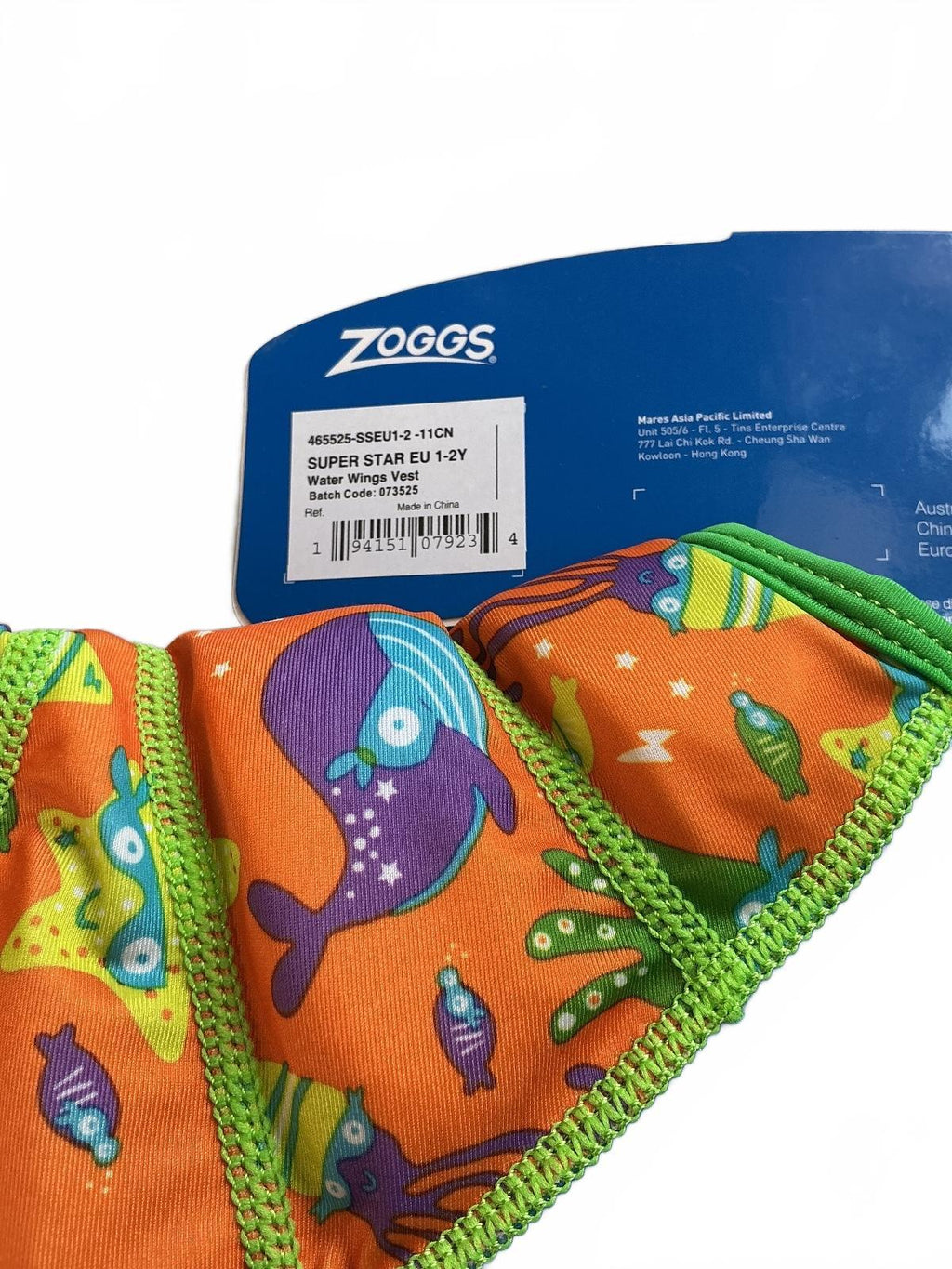 Zoggs Water Wings Vest Baby 1-2 Years Blue Orange Floatation Aid Swim