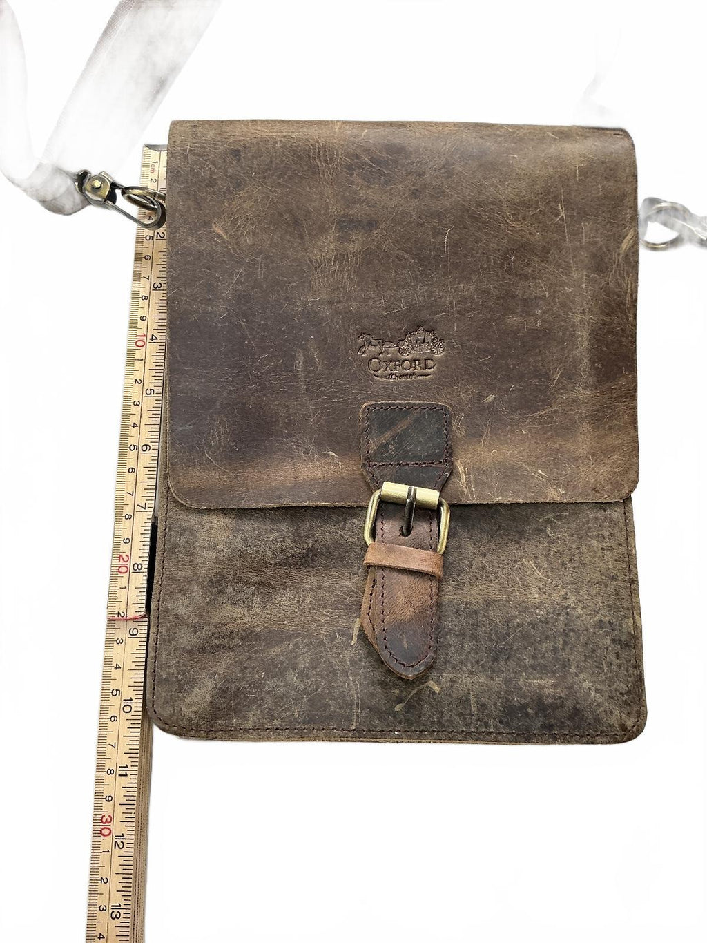Oxford Bespoke Luxury Leather Crossbody Bag Unisex Brown Vintage Style