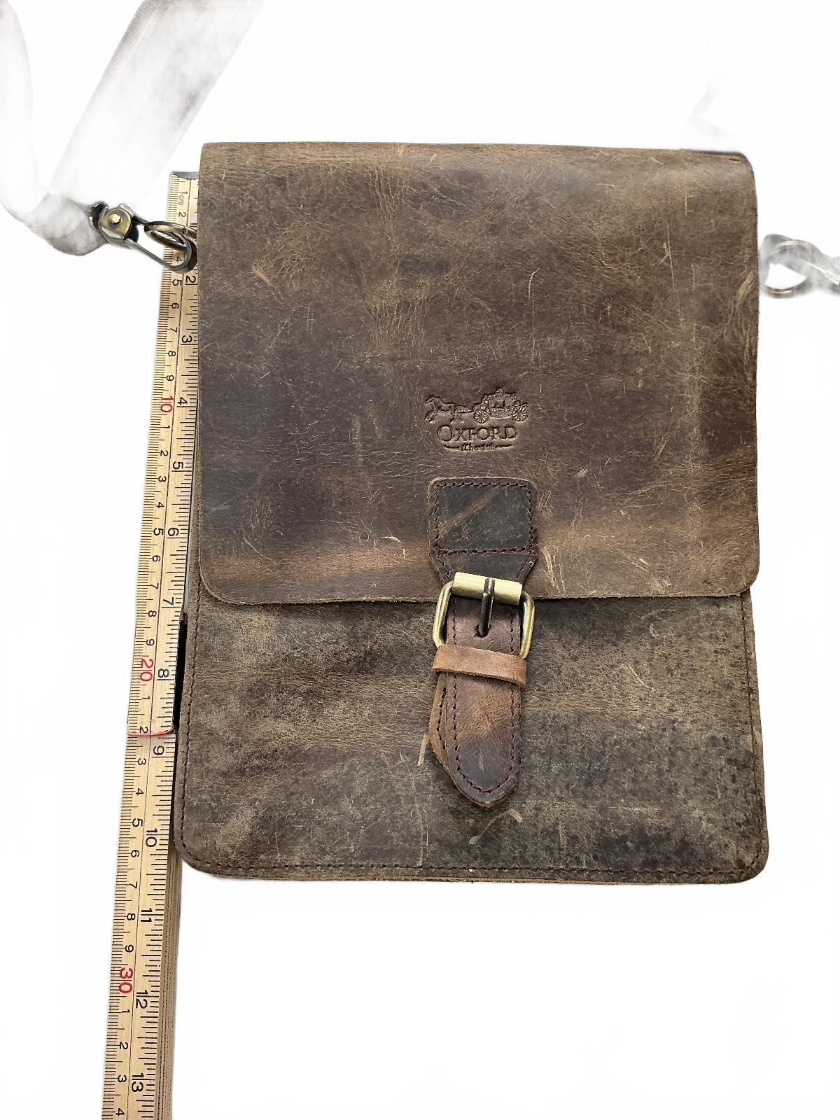 Oxford Bespoke Luxury Leather Crossbody Bag Unisex Brown Vintage Style