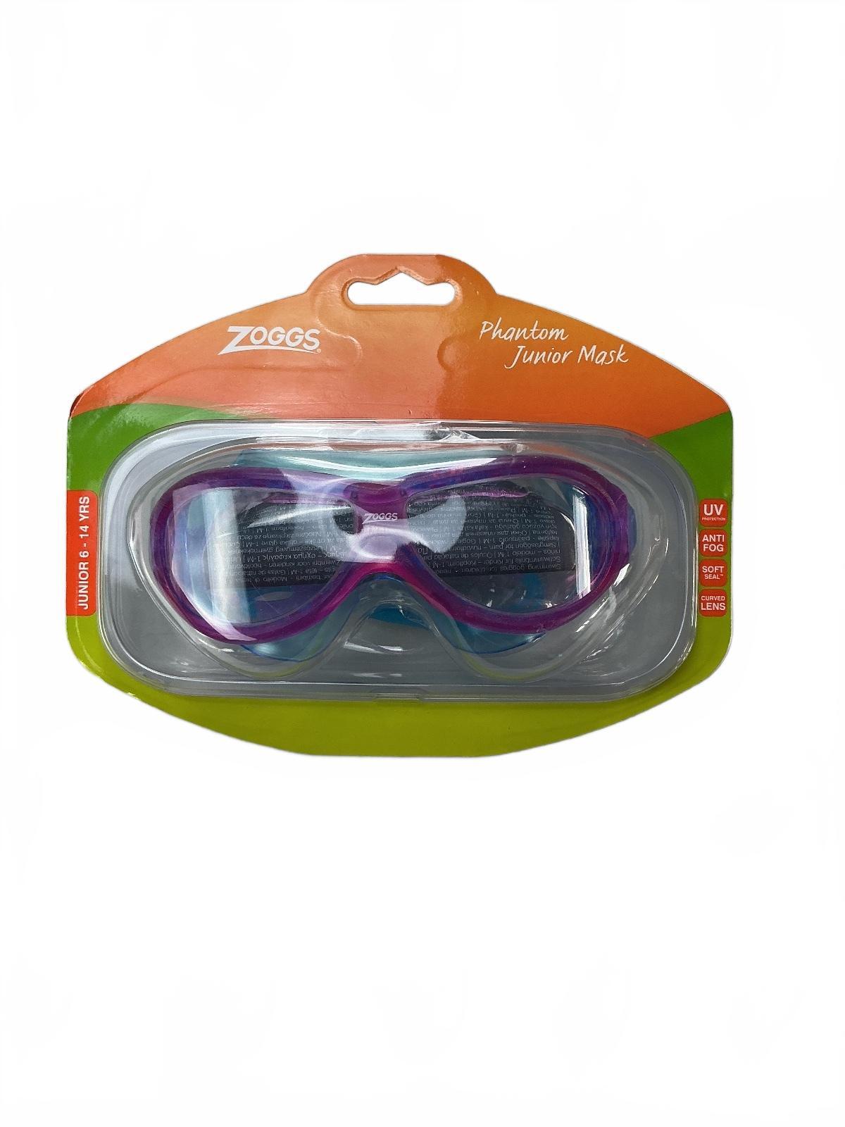 Zoggs Phantom Junior Mask Kids Swimming Goggles Purple Blue UV Protection Anti-F