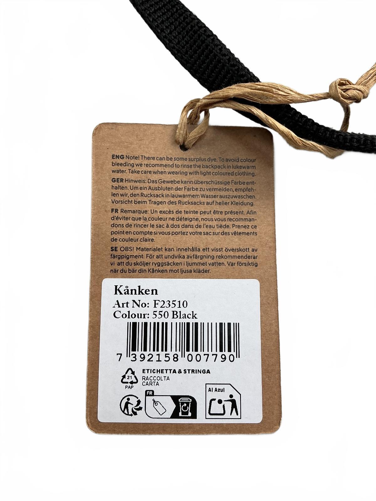 Fjällräven Kånken Unisex Backpack Black New Durable Compact
