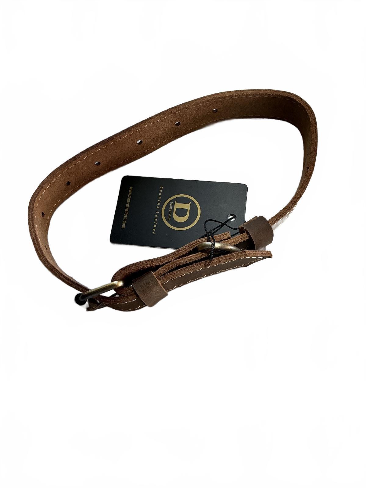 Dorset Hide Genuine Leather Brown Dog Collar Medium Size Comfortable Durable