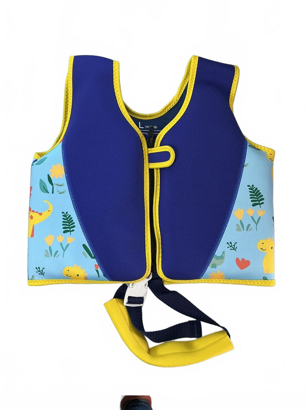 Wenlia Child Swim Vest Large Blue Yellow Cute Animal Print Adjustable