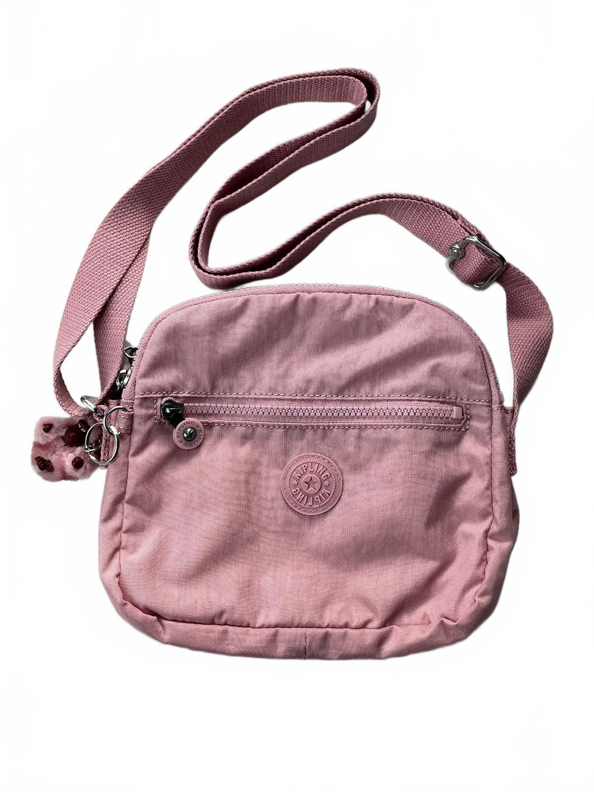 Kipling Pink Keefe Crossbody Bag Women Adjustable Strap Lightweight Functional