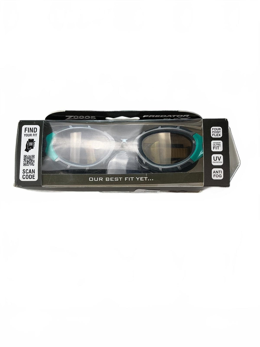 Zoggs Predator Flex Swimming Goggles Black Green Polarized