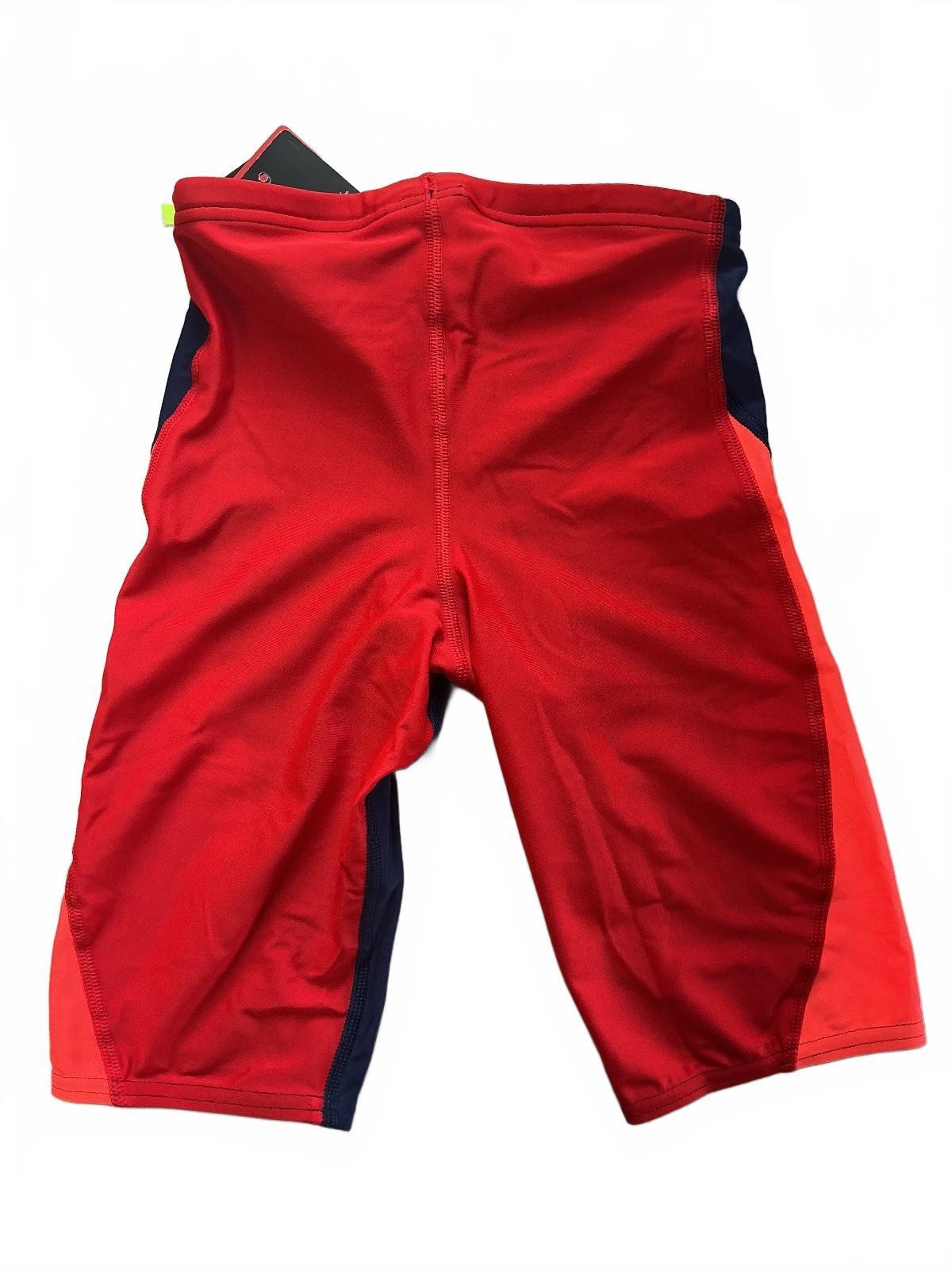 *NEW* Speedo Men's Swim Jammer Trunks Size 26 Team Navy Red