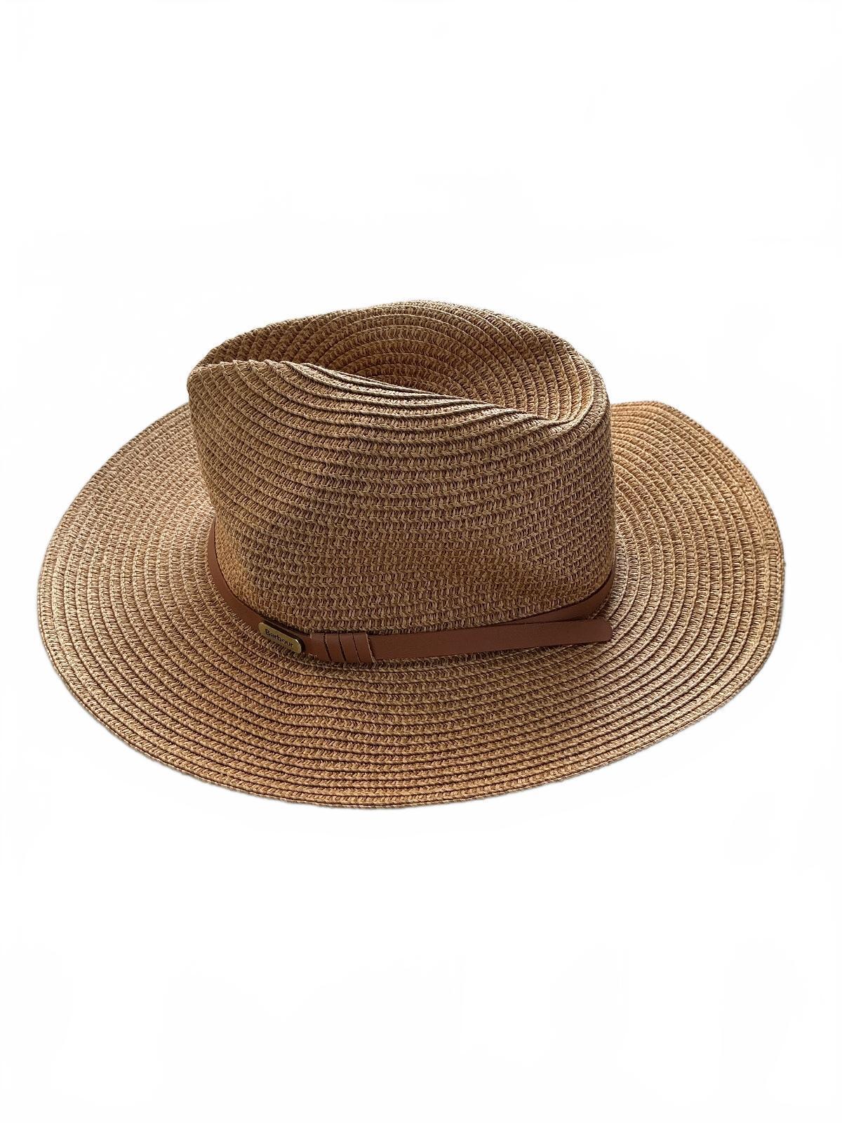 Barbour Evelyn Trilby Hat Size S Brown Straw Fedora