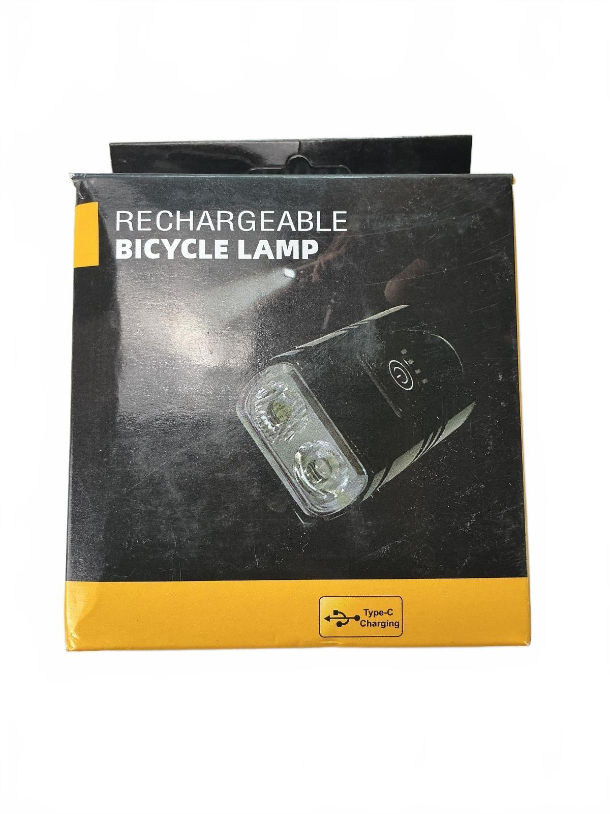 Rechargeable Bicycle Lamp Set Black Front and Rear USB Type-C