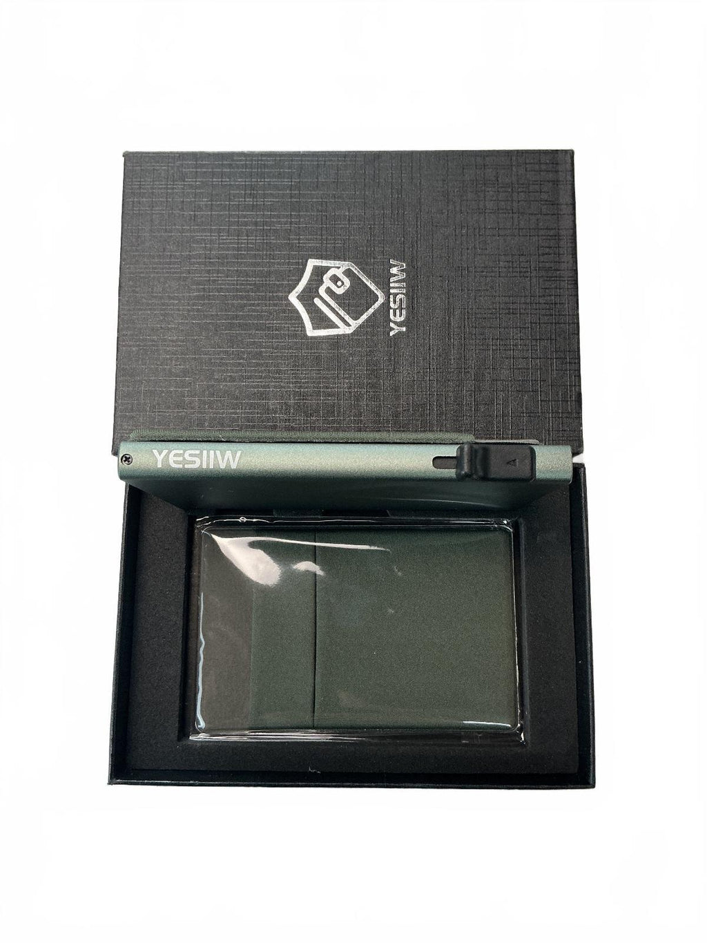 YESIIW Men's Slim Wallet RFID Protection Light Green