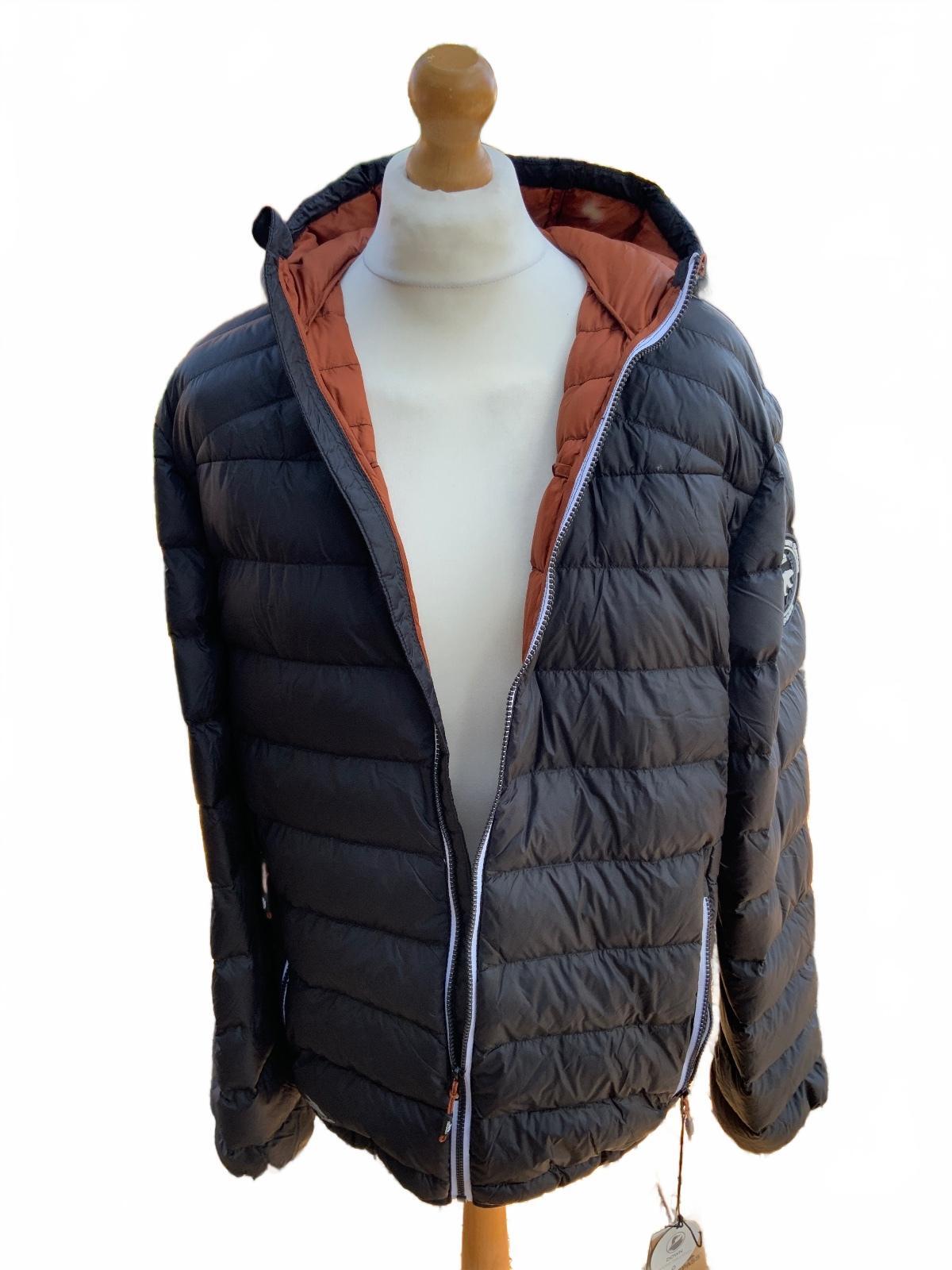 Trespass Whitman II Male Down Jacket Black/Rust XXL Warm Hooded Coat