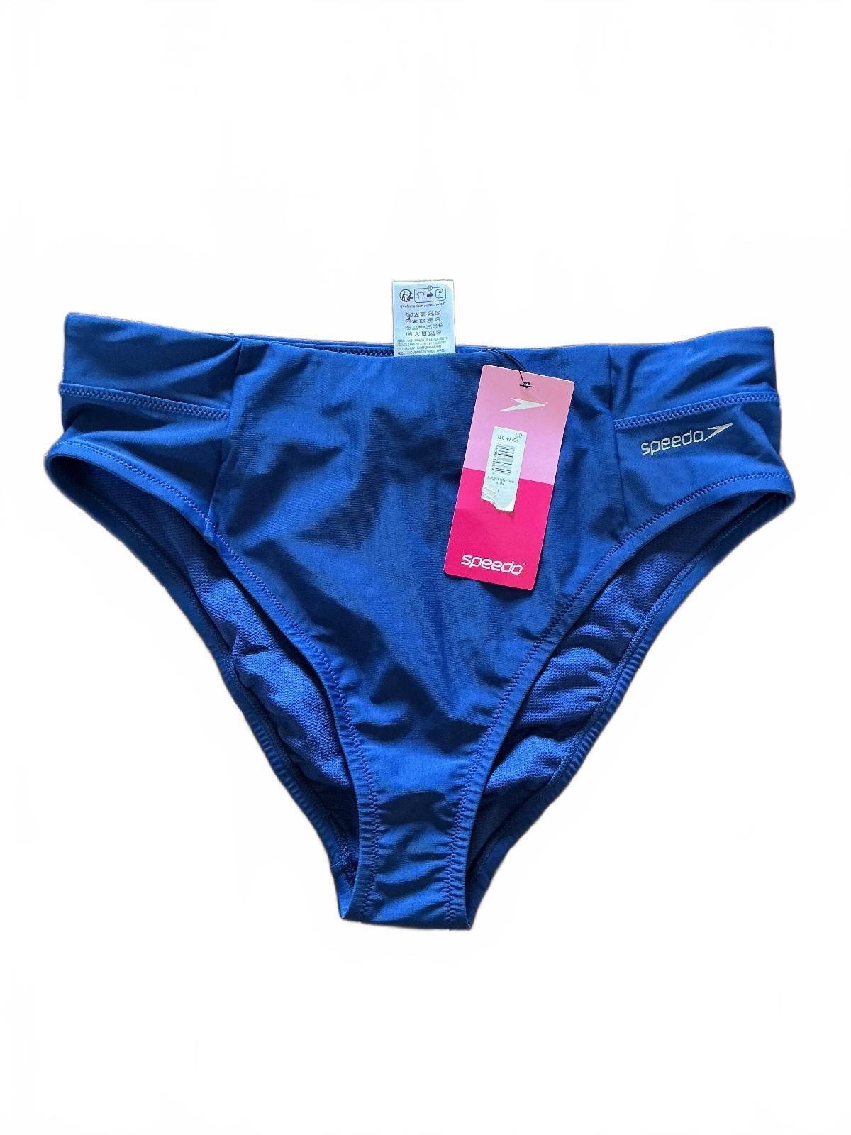 *NEW* Ladies Speedo Solid Hi Waist Swim Bottoms Navy Blue Size L