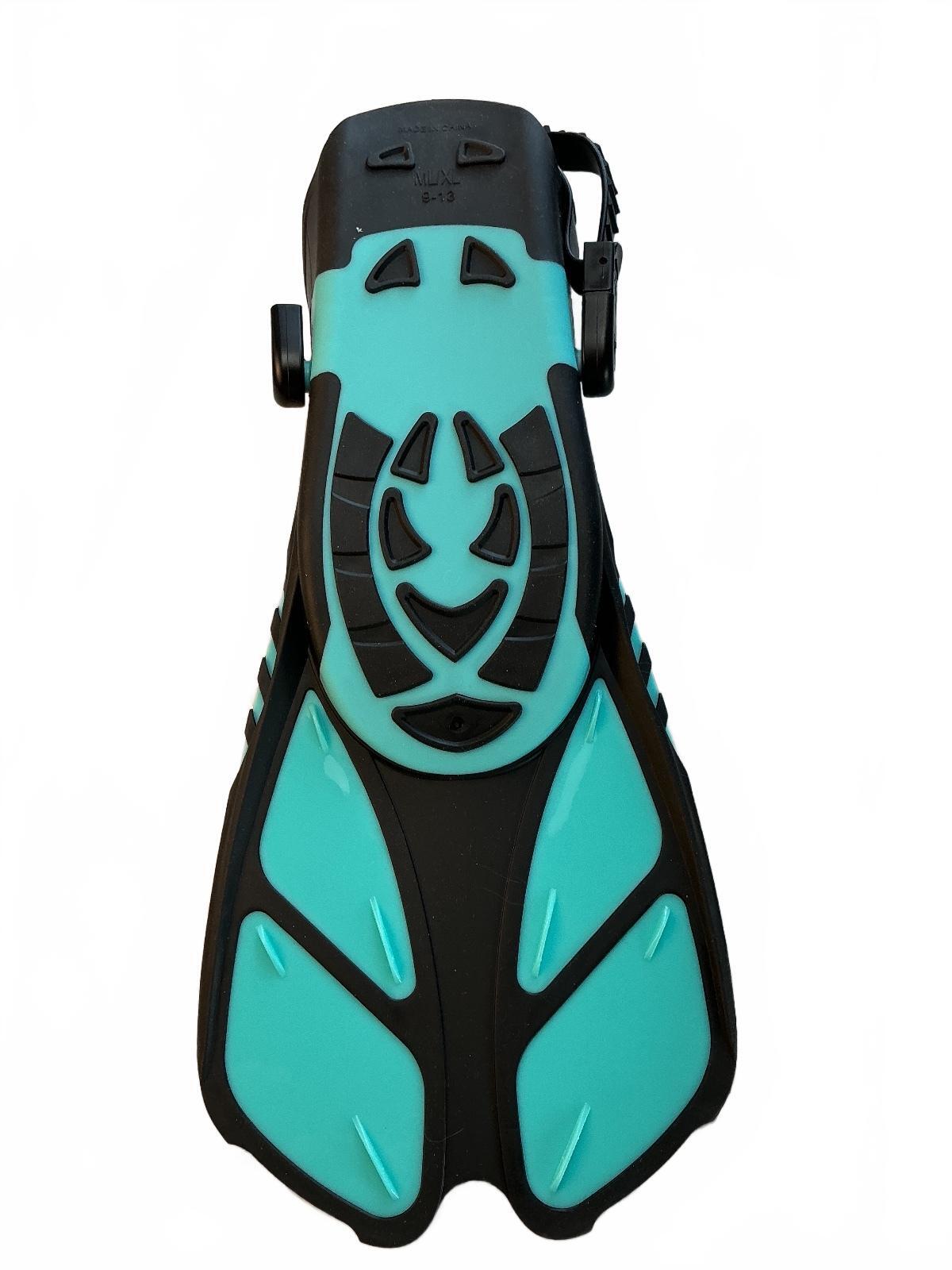 Snorkel Set Size L/XL Fins Mask Snorkel Aqua Black Uk 9-13