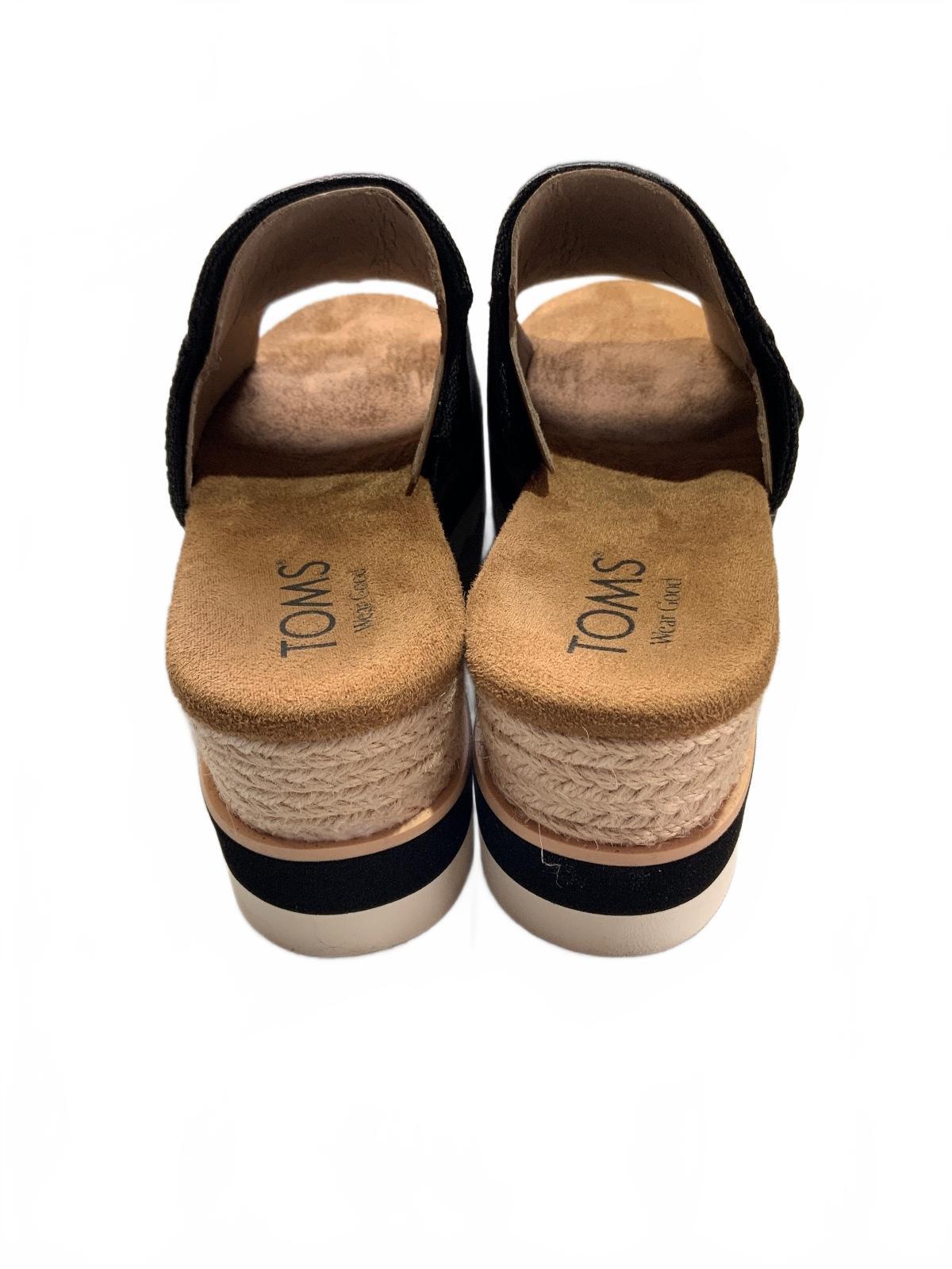 TOMS Women's Black Platform Slide Sandals Size 5uk Comfortable Stylish