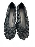 Schuh Black Woven Leather Flats Size 5 Stylish Comfortable Shoes