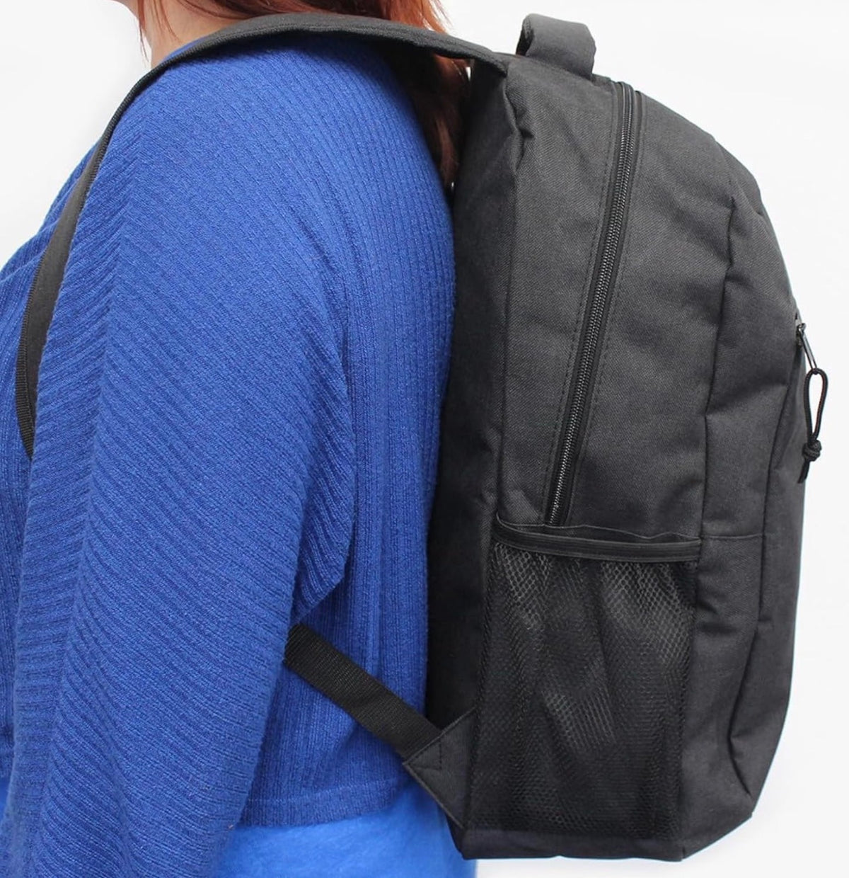 New Stationary Backpack Black Durable Water-Resistant School Bag 45cm