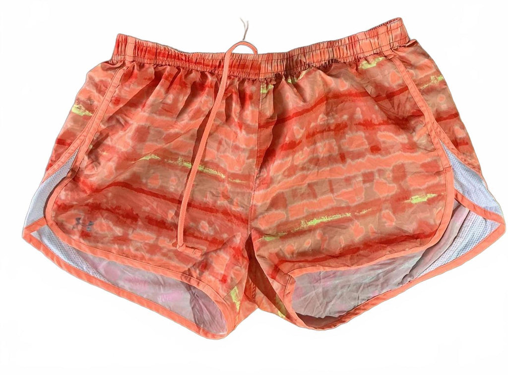 Womens Orange Running Shorts with Drawstring Waist