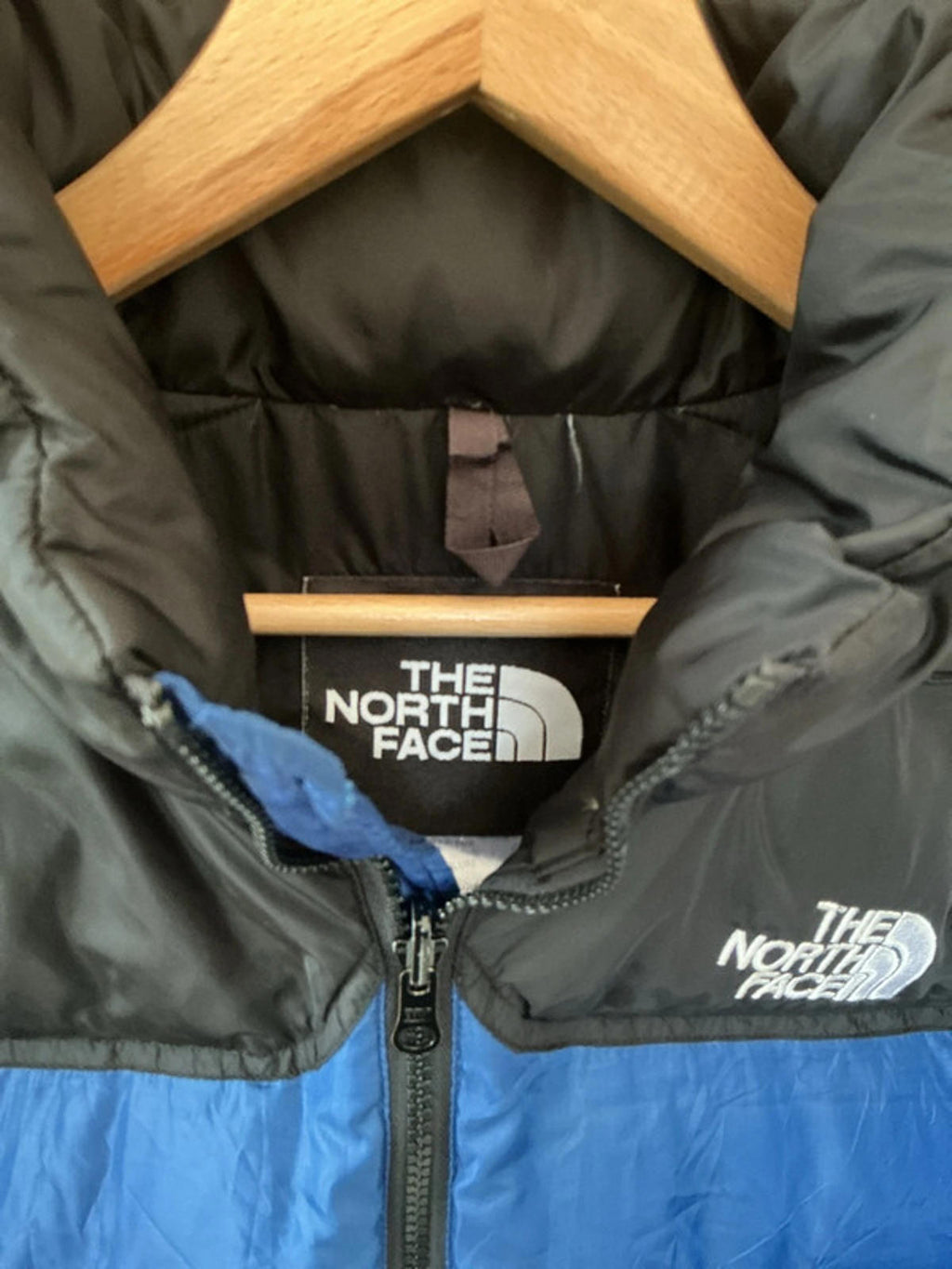 The North Face Men's Blue and Black Down Puffer Jacket