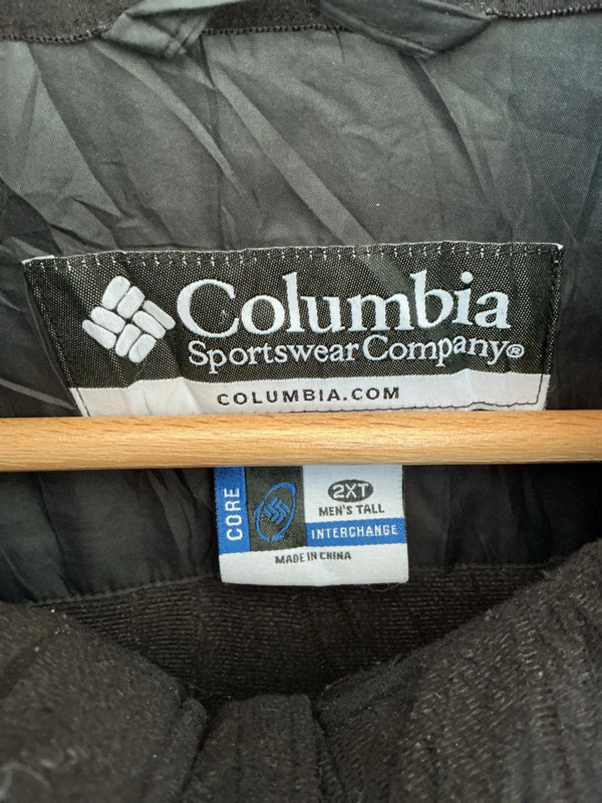 Columbia Men's Tall 2XT Black Lightweight Jacket Core Interchange