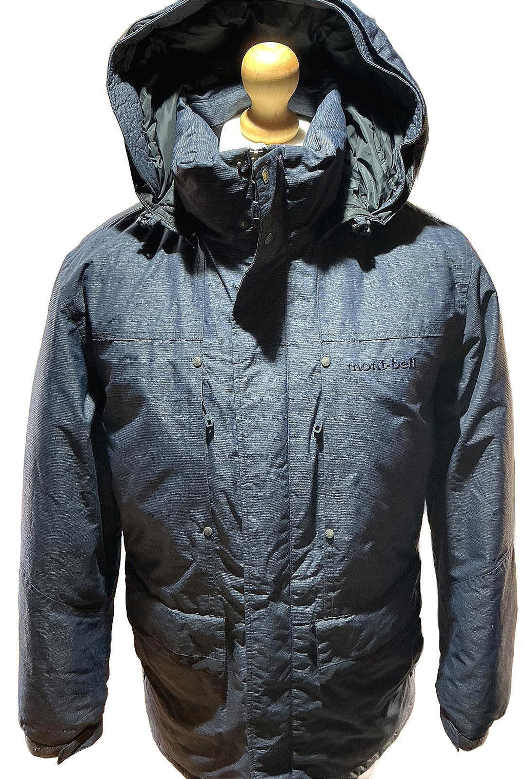 Men's Montbell Down Insulated Gray Hooded Puffer Jacket