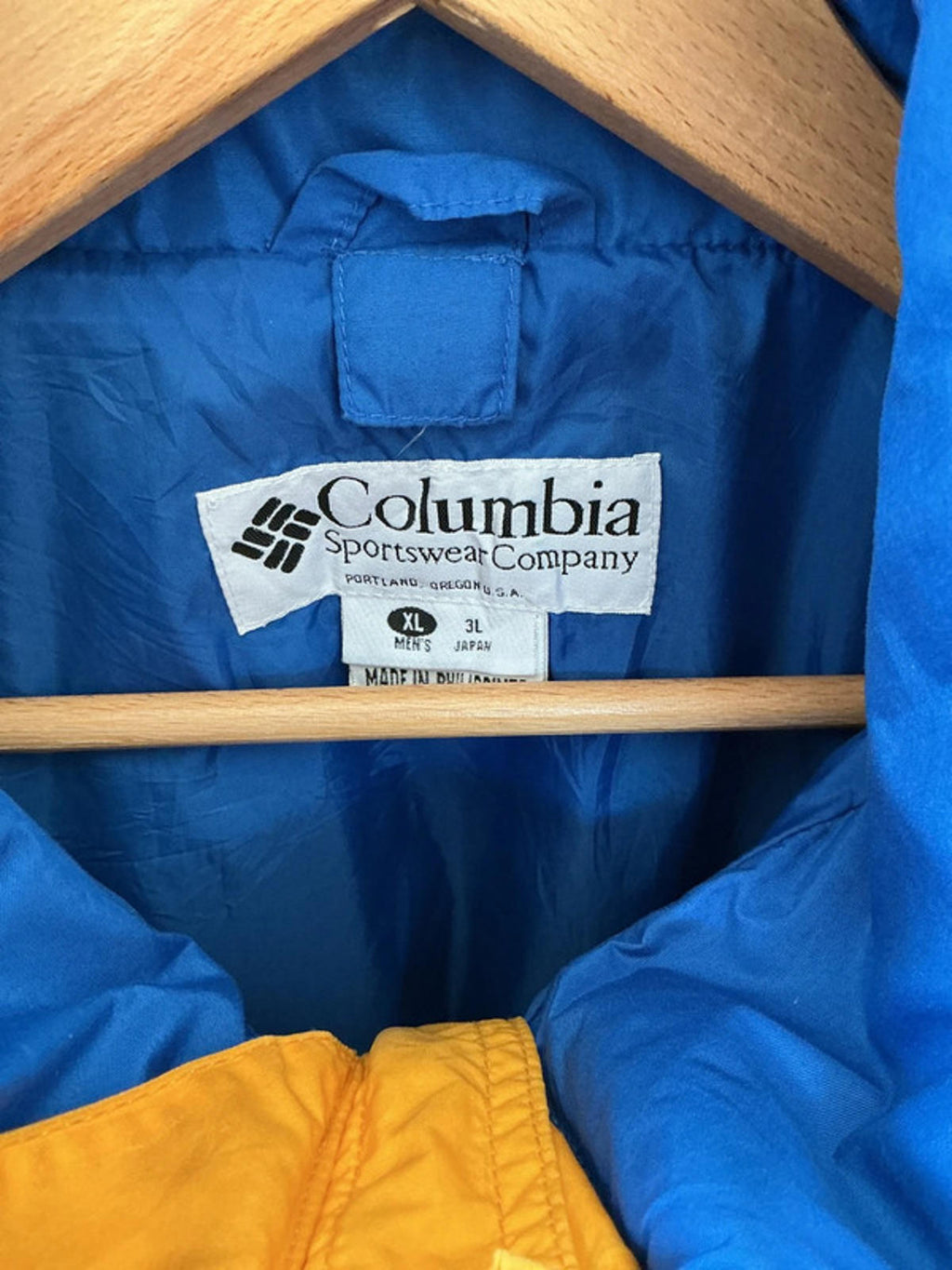 Columbia Bugaboo Men's XL Waterproof Windbreaker Jacket Blue Yellow