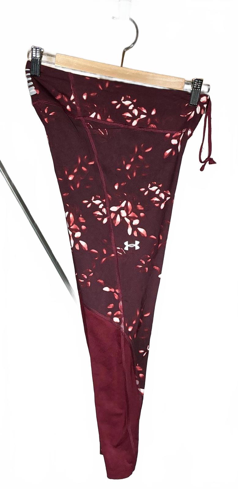 Under Armour Women's Maroon Floral Activewear Leggings