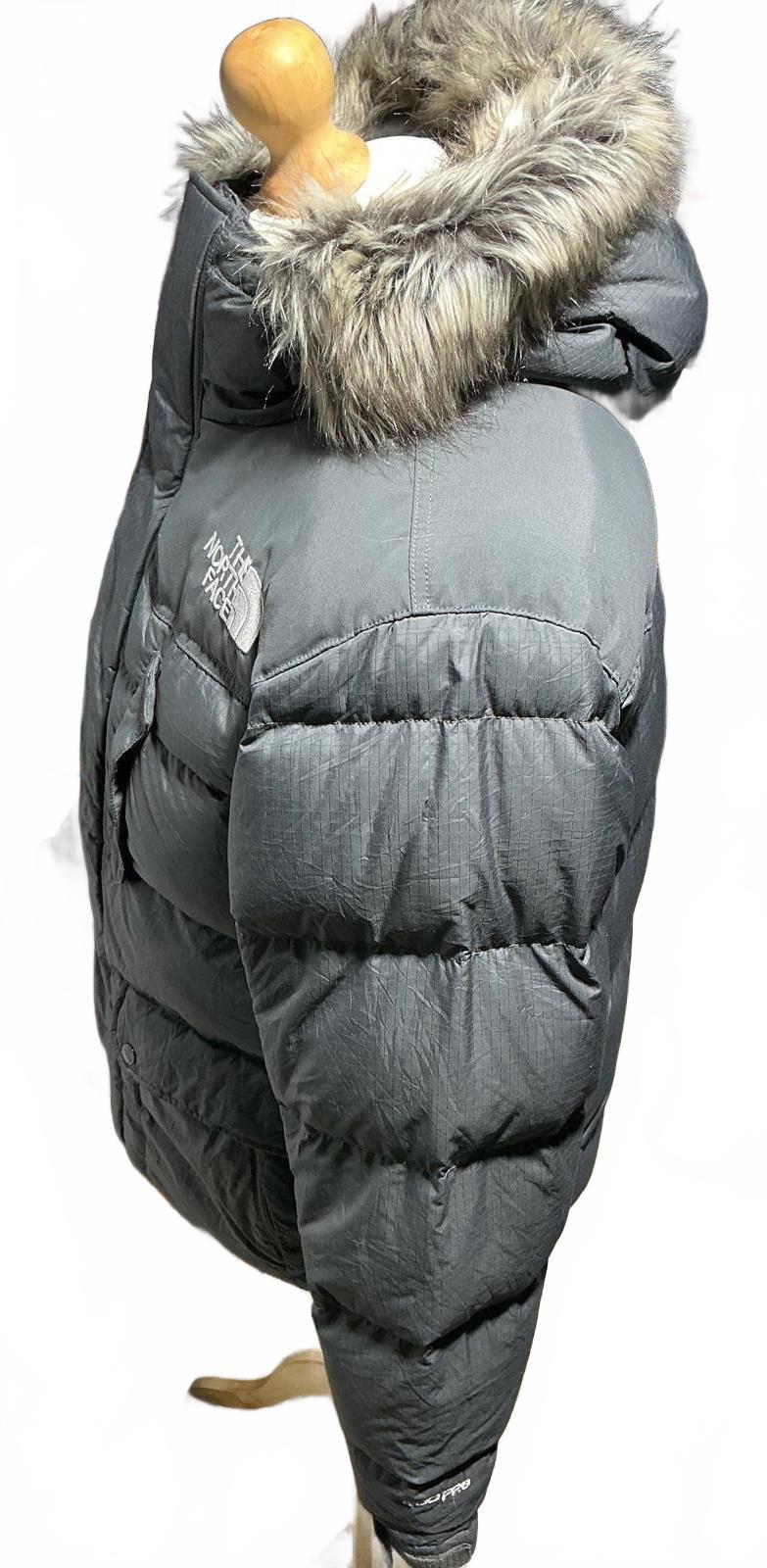 The North Face Men's Grey Puffer 800pro Jacket with Faux Fur Hood