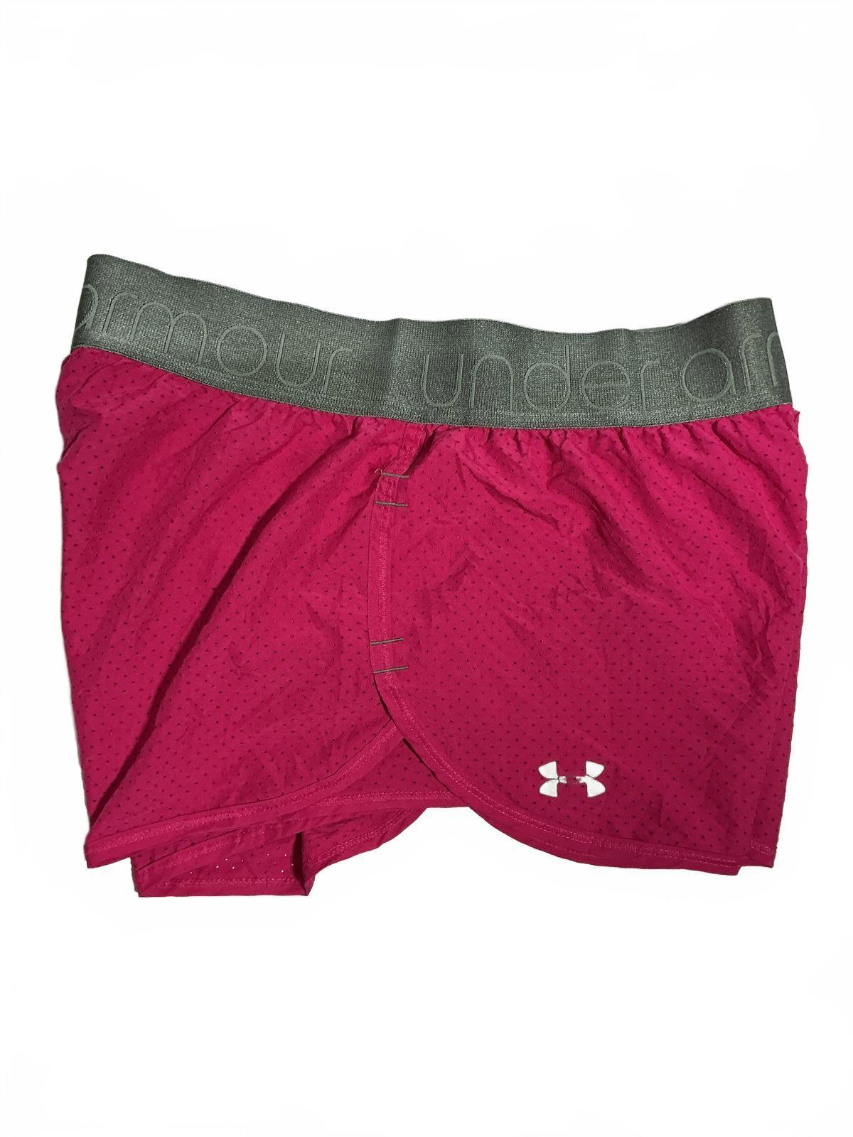 Under Armour Women's Activewear Shorts Pink with Grey Waistband
