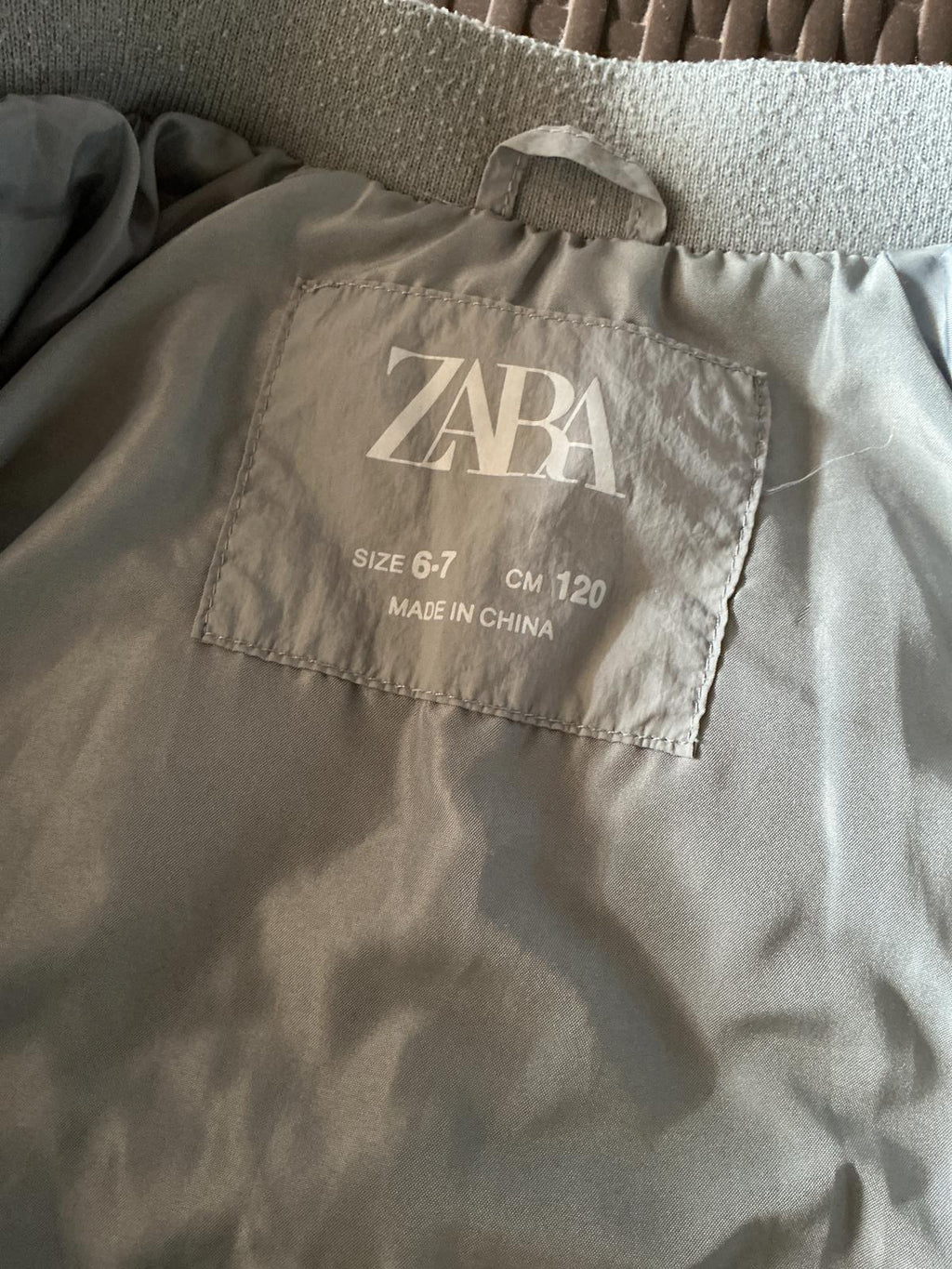Zara Quilted Jacket Light Grey Size 6/7 Warm Comfortable Stylish