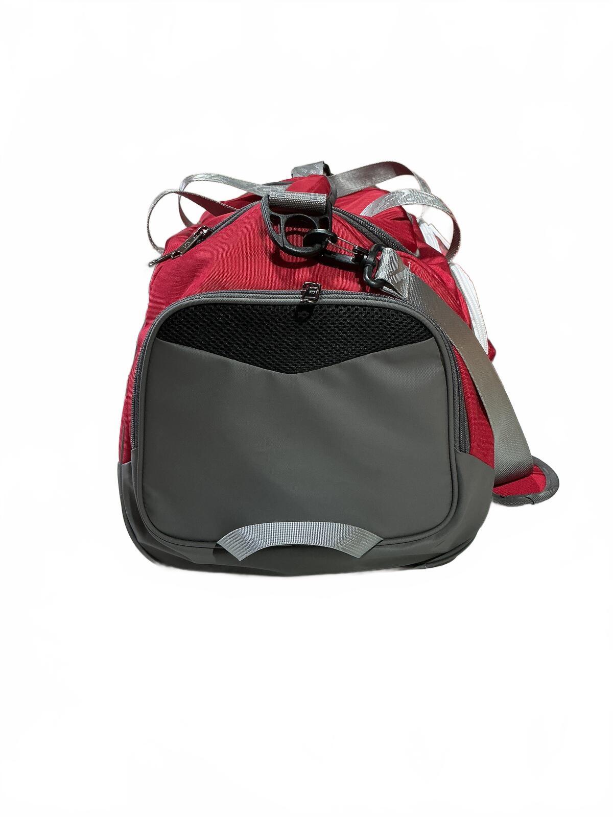 INOXTO Red and Grey Outdoor Duffle Bag with Adjustable Strap Size Large 40L