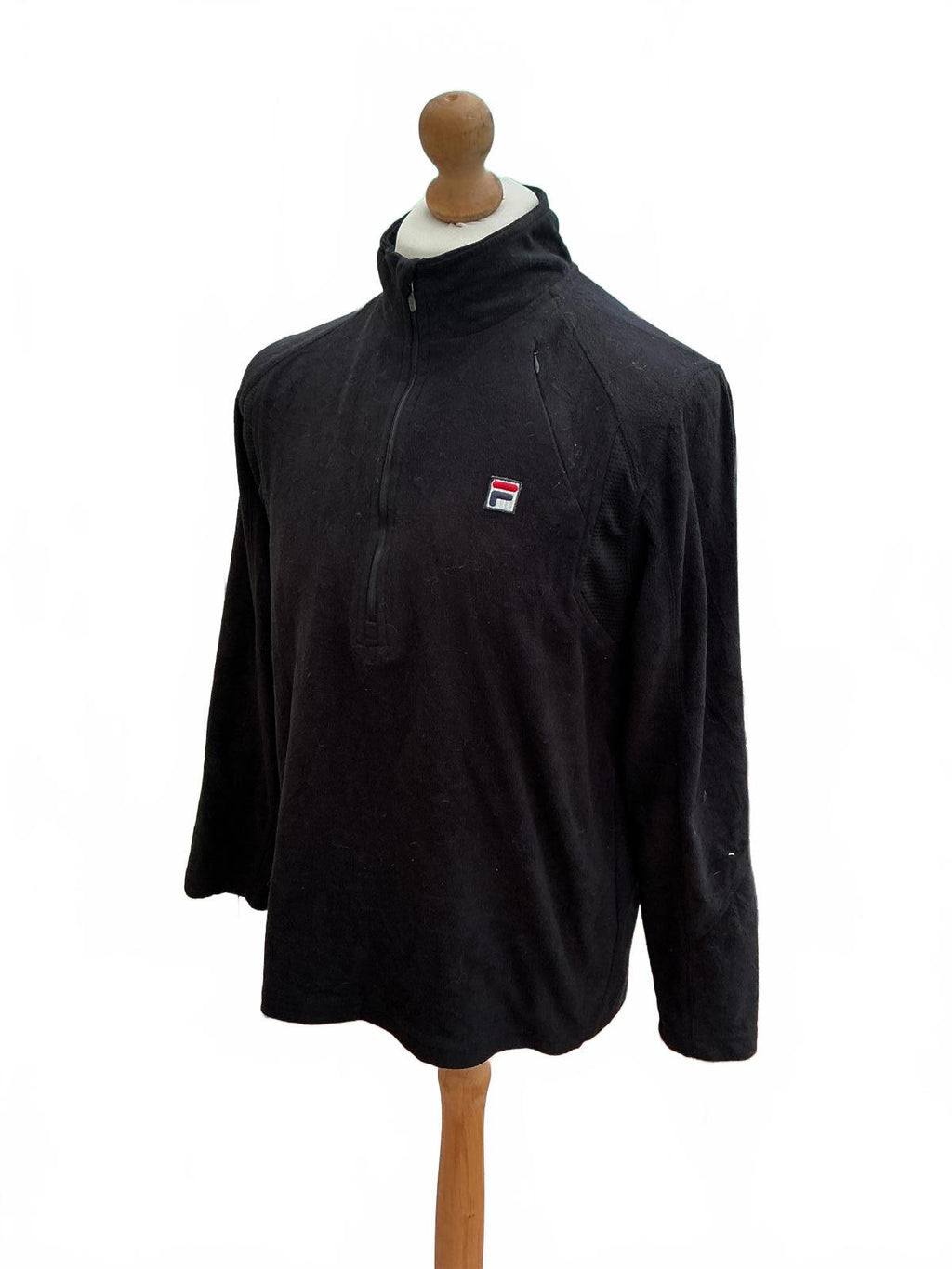 Fila Men's Black Quarter Zip Pullover Sweatshirt Size Regular L Comfortable