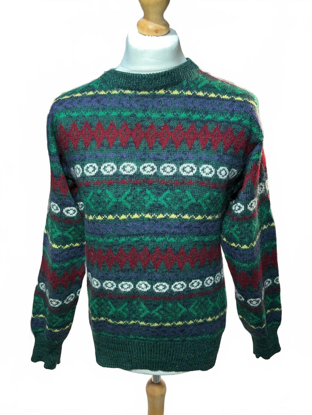 Vintage Men's Patterned Wool Sweater