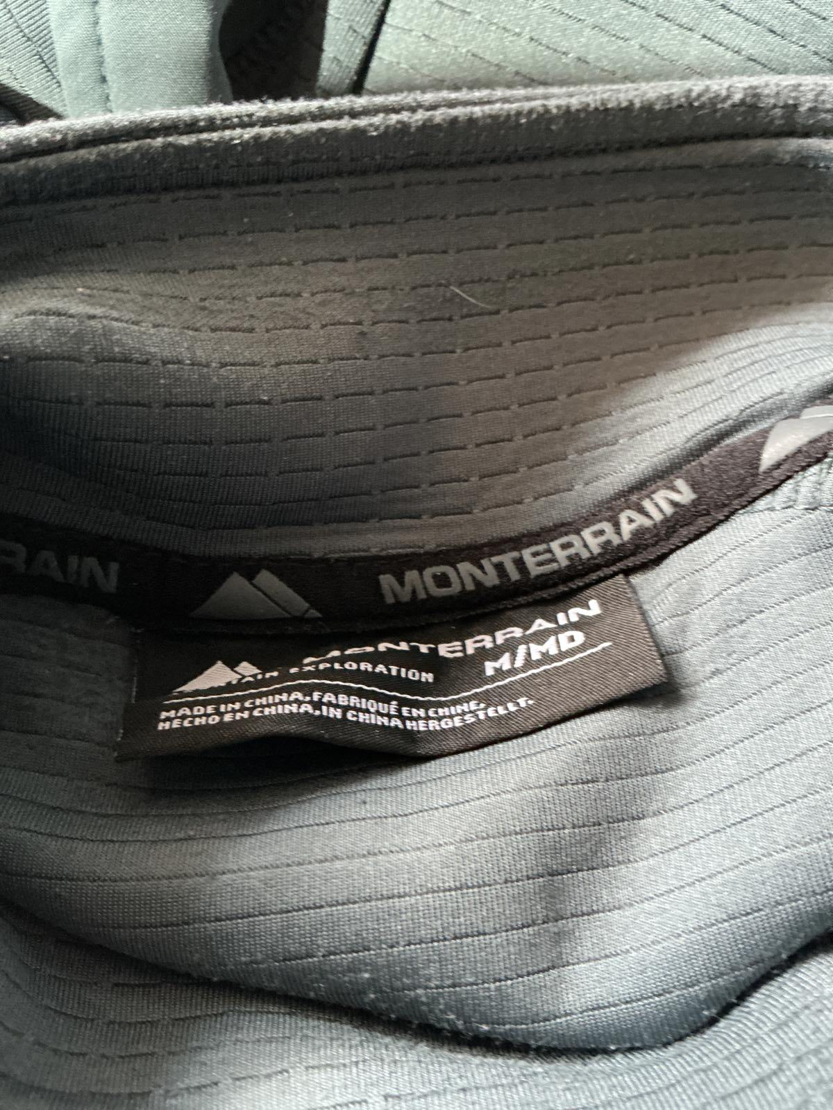 Monterrain Men's Grey Long Sleeve Quarter Zip Pullover Top Size Medium
