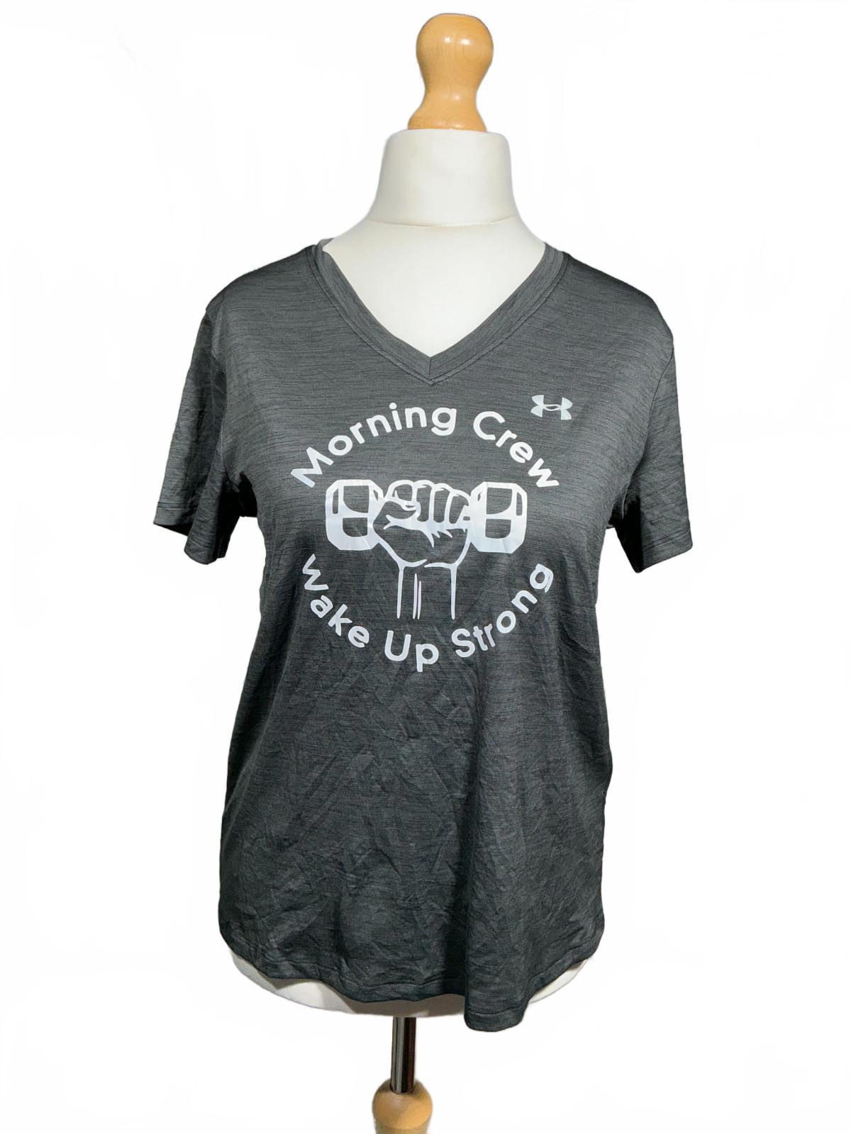 Under Armour Women's Grey Activewear T-Shirt, Short Sleeve, Size M