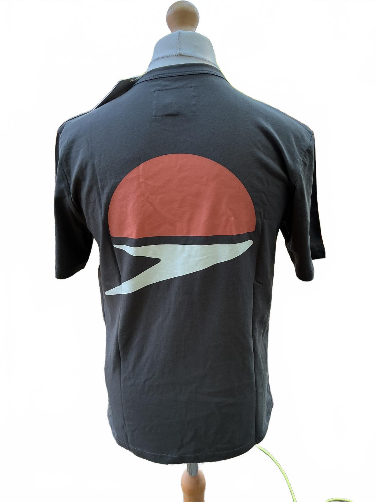 Folk x Speedo Men's XS Grey Casual T-Shirt with Back Graphic Print