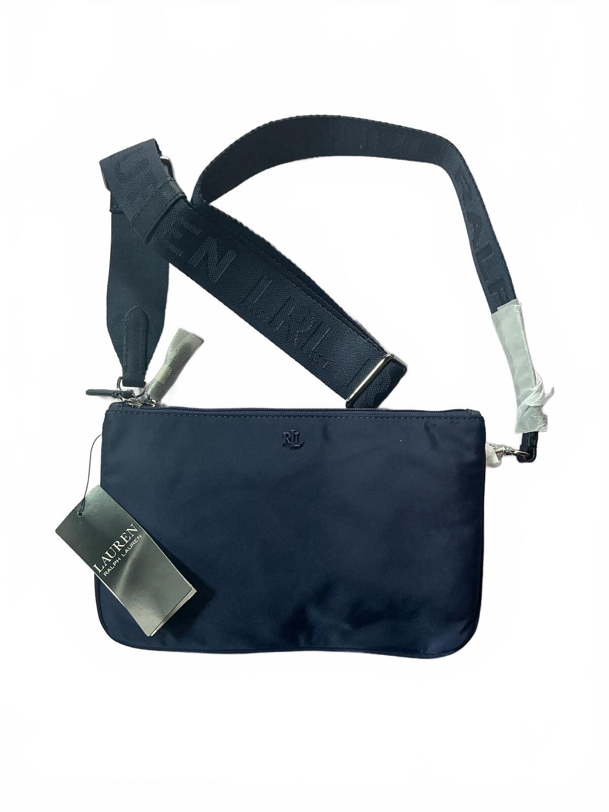 Lauren Ralph Lauren Navy Blue Crossbody Bag with Adjustable Strap Medium