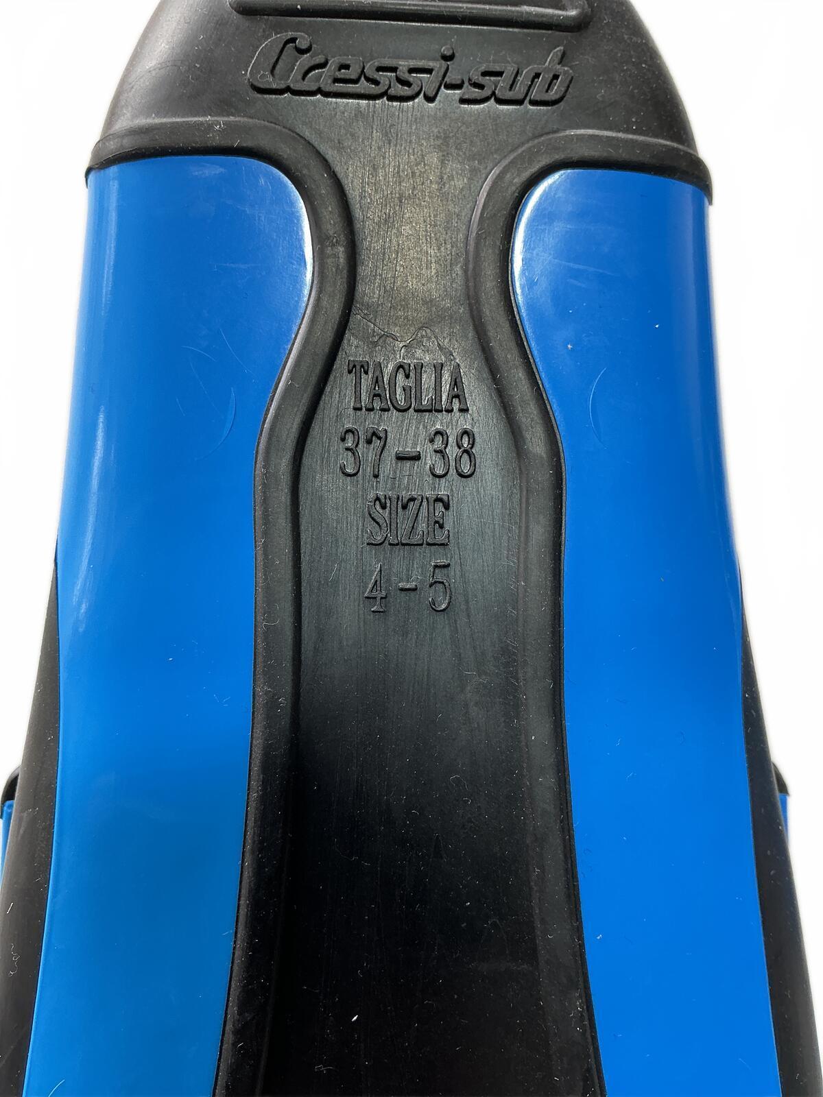 Cressi Light Swimming Fins Size 37-38 4/5Uk Blue Black Training Fins