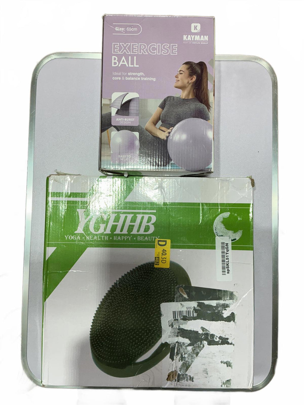 KAYMAN Exercise Ball 65cm Anti-Burst Yoga Ball + Wobble Ball