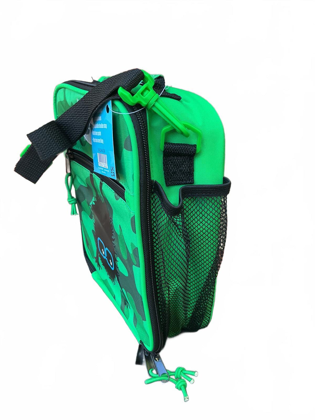 Tinc Green Camouflage Lunch Bag with Fun Character Design - Compact Size