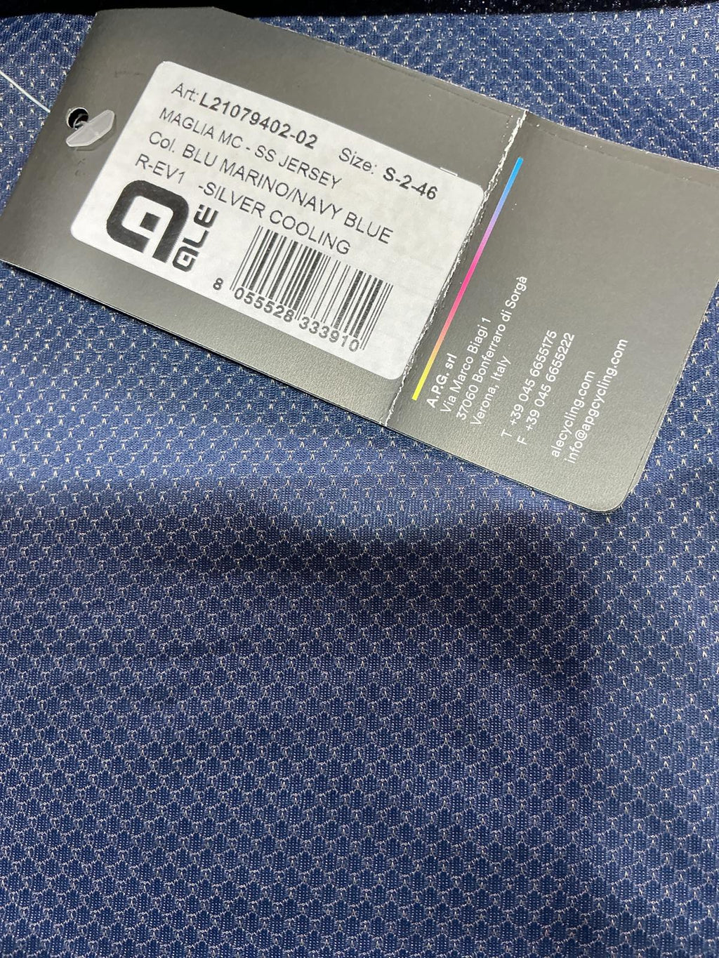 Alé Cycling Navy Blue Short Sleeve Cycling Jersey Size Small
