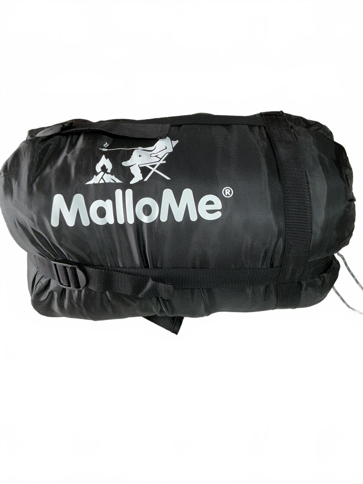 MalloMe Single Sleeping Bag Black Grey Polyester Camping Travel Outdoor
